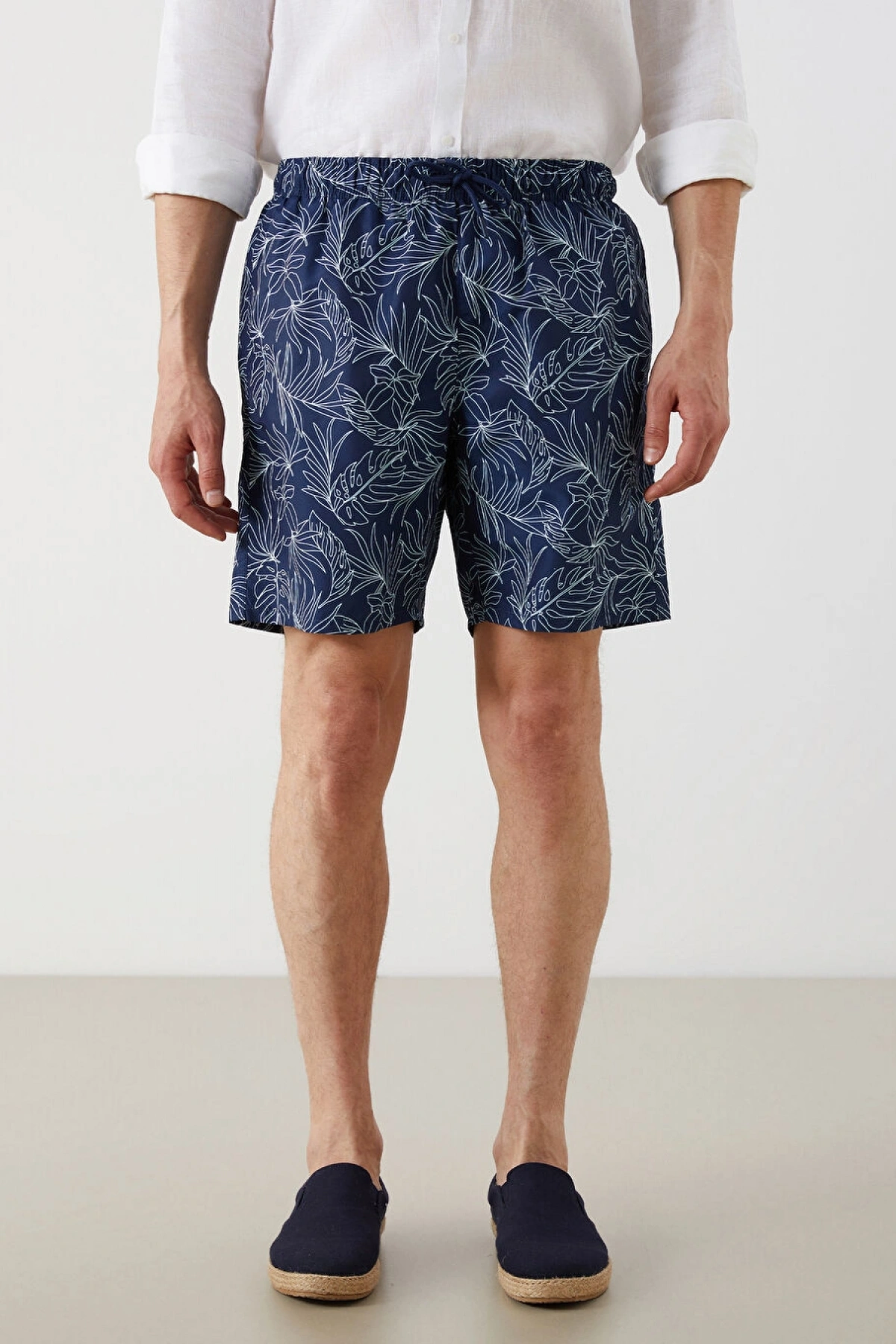 SOUTHBLUE Diz Hizası Boy Desenli Erkek Deniz Şortu