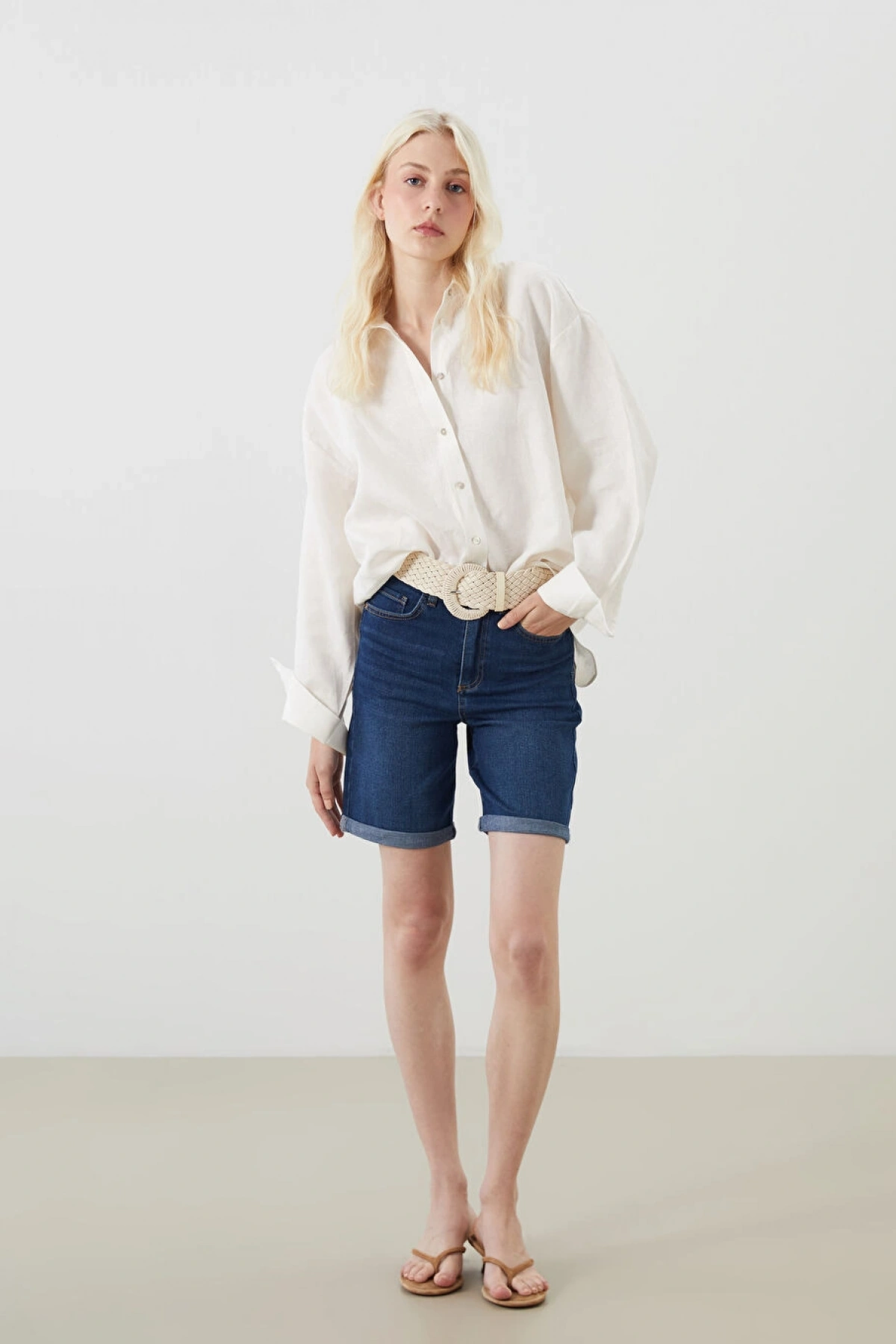 LCW Jeans Normal Bel Bermuda Fit Kadın Jean Şort