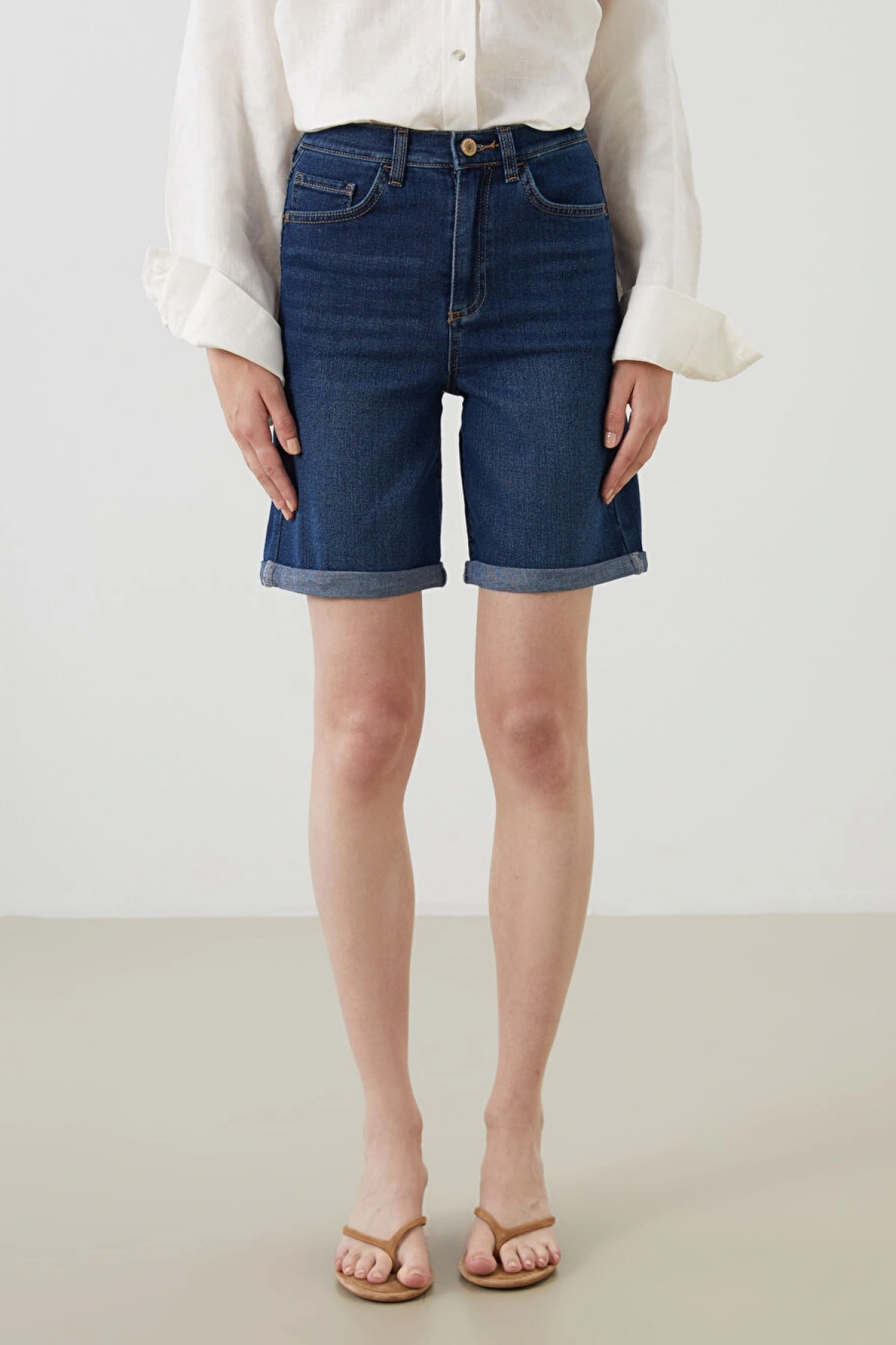 LCW Jeans Normal Bel Bermuda Fit Kadın Jean Şort