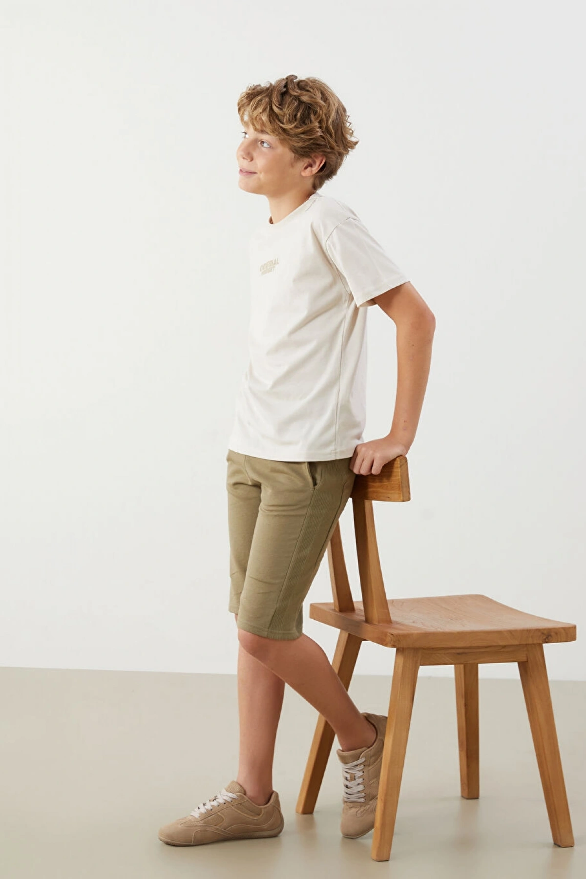 LCW Kids Haki Beli Lastikli Erkek Çocuk Şort