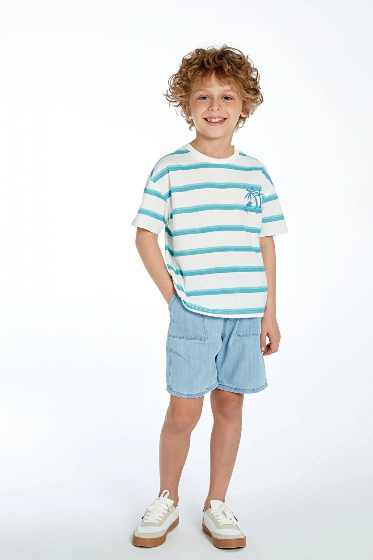 LCW baby Beli Lastikli Basic Erkek Bebek Jean Şort