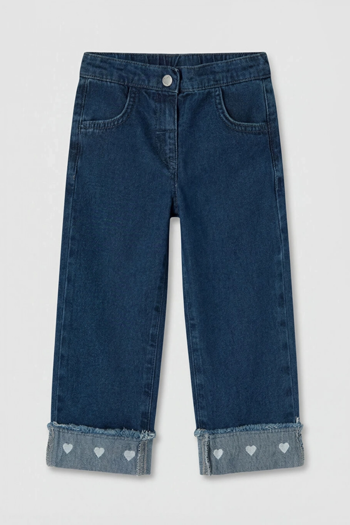 LCW baby Mavi Regular Fit Kız Bebek Jean Pantolon