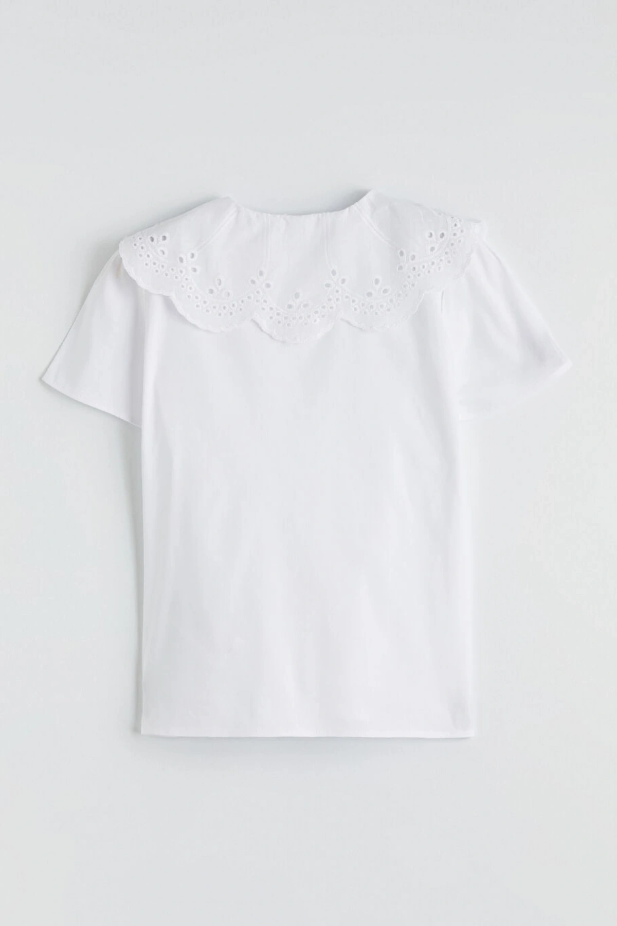 LCW Kids Beyaz Bebe Yaka Kız Çocuk Poplin Gömlek