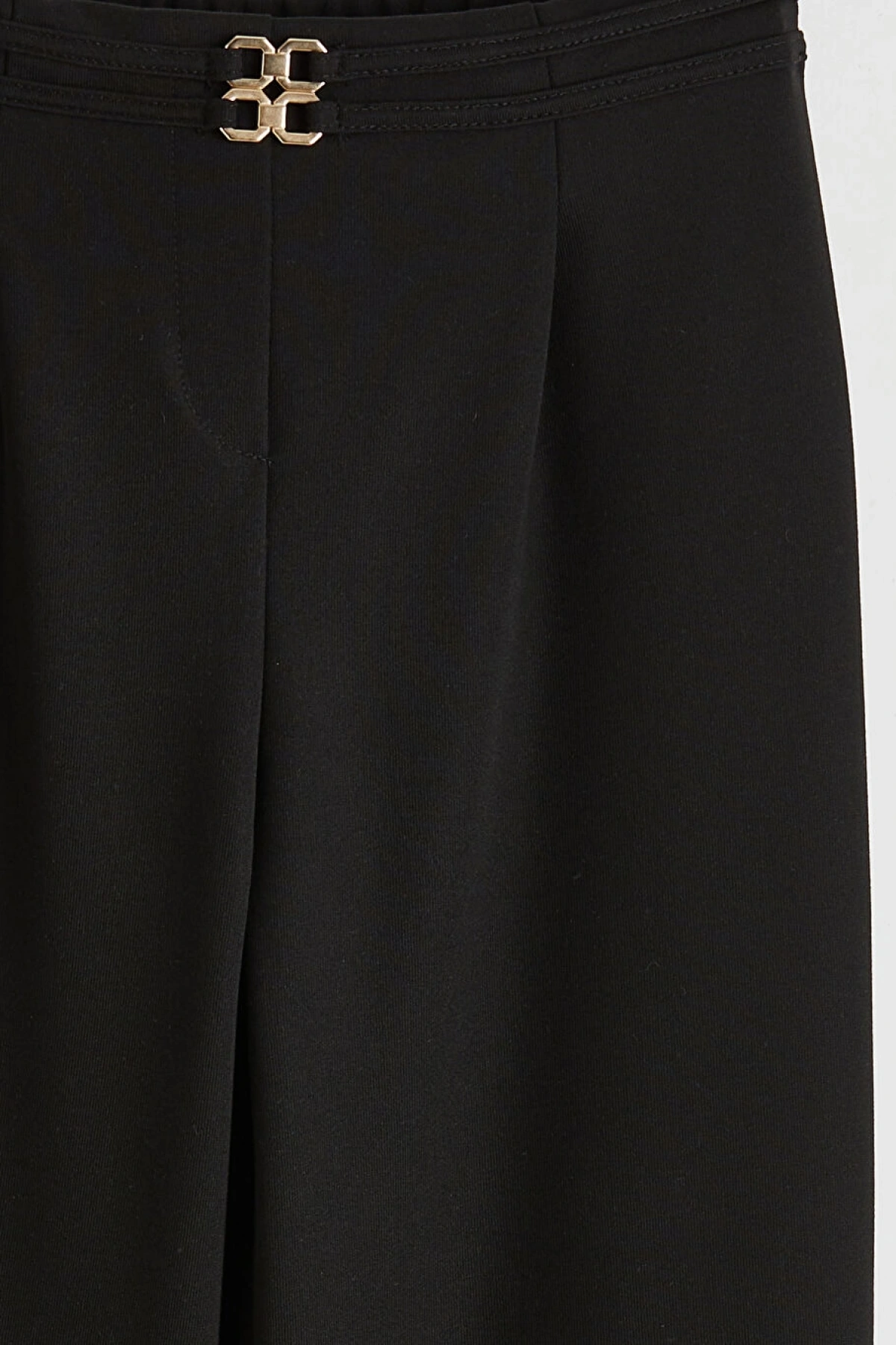 LCW Kids Siyah Toka Detaylı Geniş Paça Kız Çocuk Pantolon