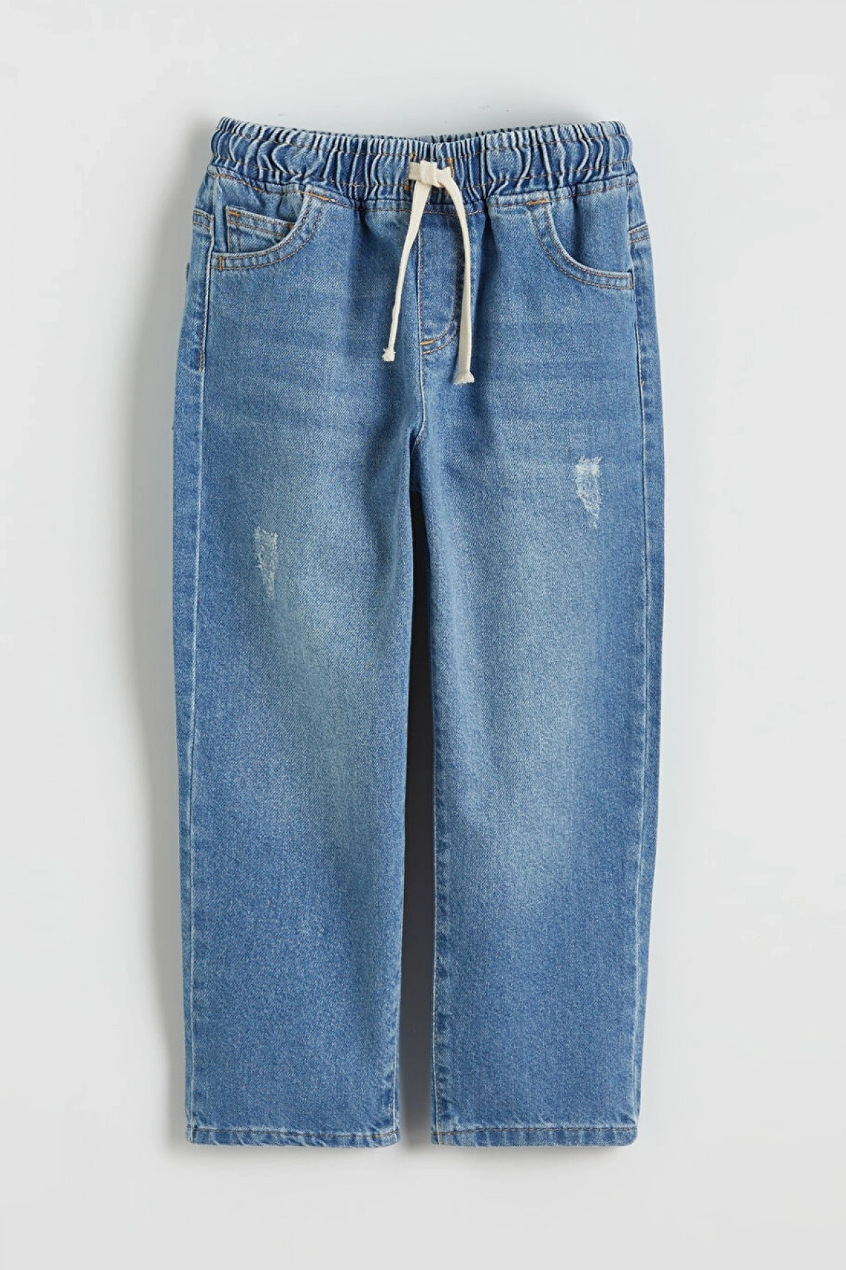 LCW Kids Indigo Regular Fit Erkek Bebek Bağcıklı Jean Pantolon