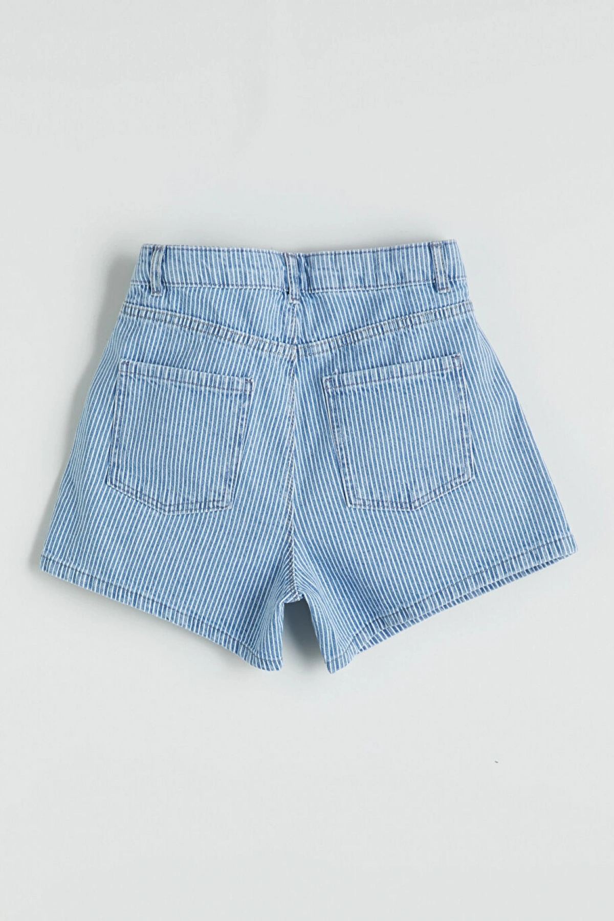 LCW Kids Indigo Çizgili Kız Çocuk Jean Şort