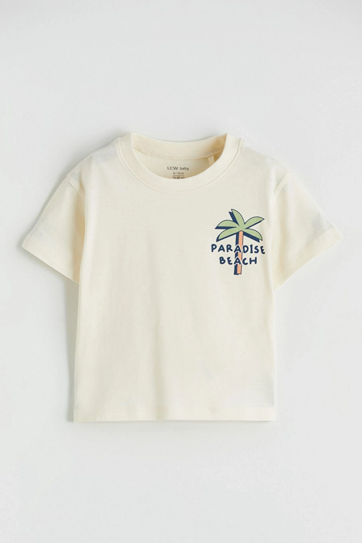 LCW baby Ekru Erkek Bebek Baskılı Tişört Ve Şort