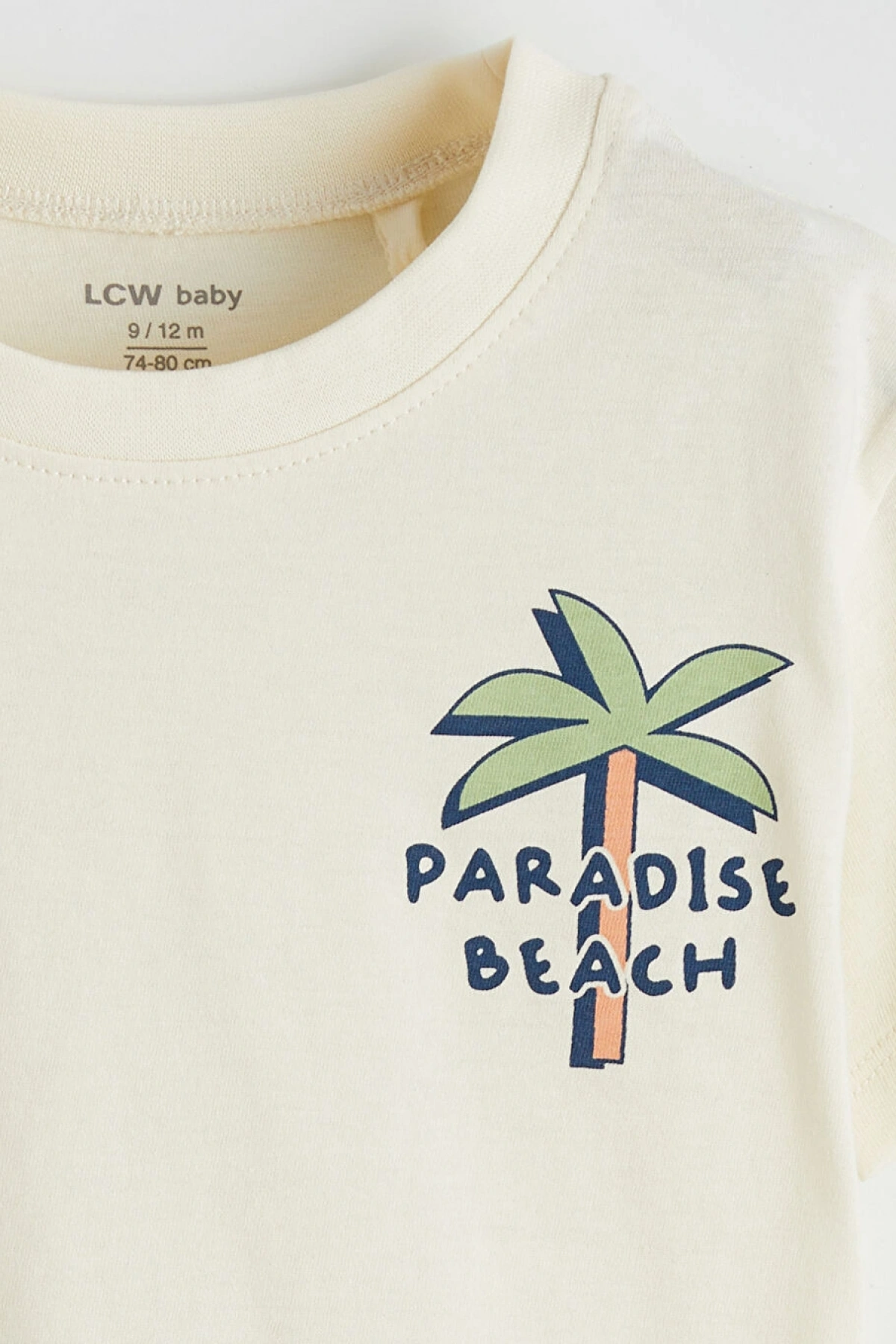 LCW baby Ekru Erkek Bebek Baskılı Tişört Ve Şort