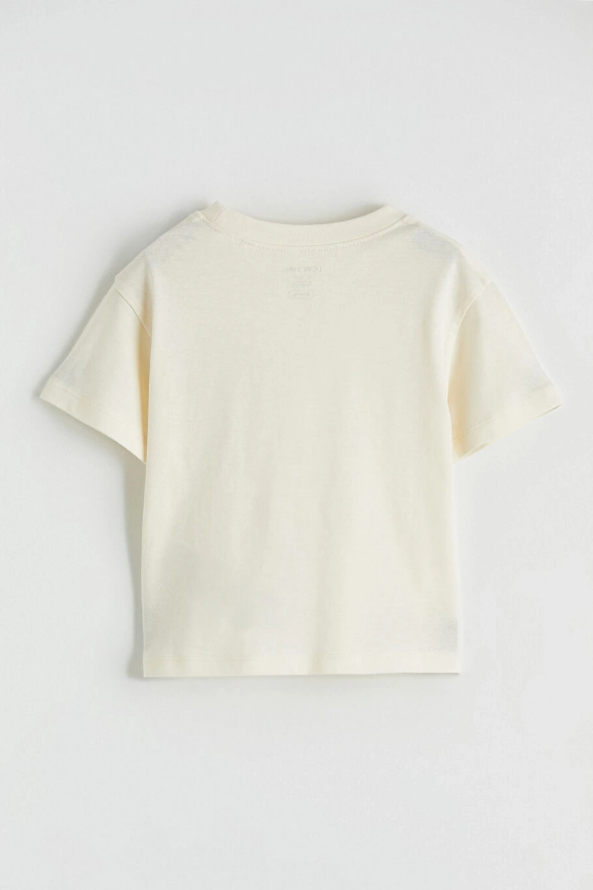 LCW baby Ekru Erkek Bebek Baskılı Tişört Ve Şort