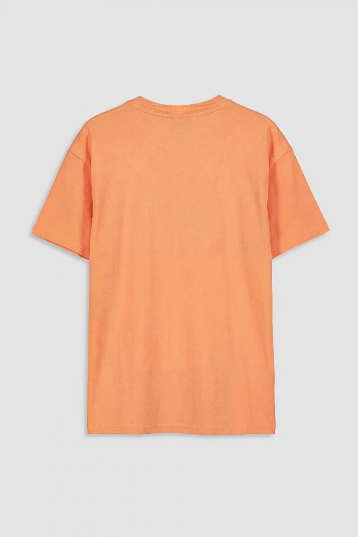 LCW Kids Turuncu Bisiklet Yaka Baskılı Erkek Çocuk Tişört