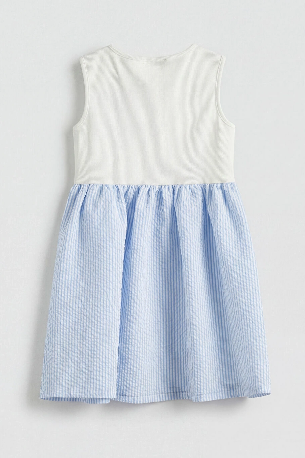 LCW Kids Mavi Bisiklet Yaka Kız Çocuk Elbise