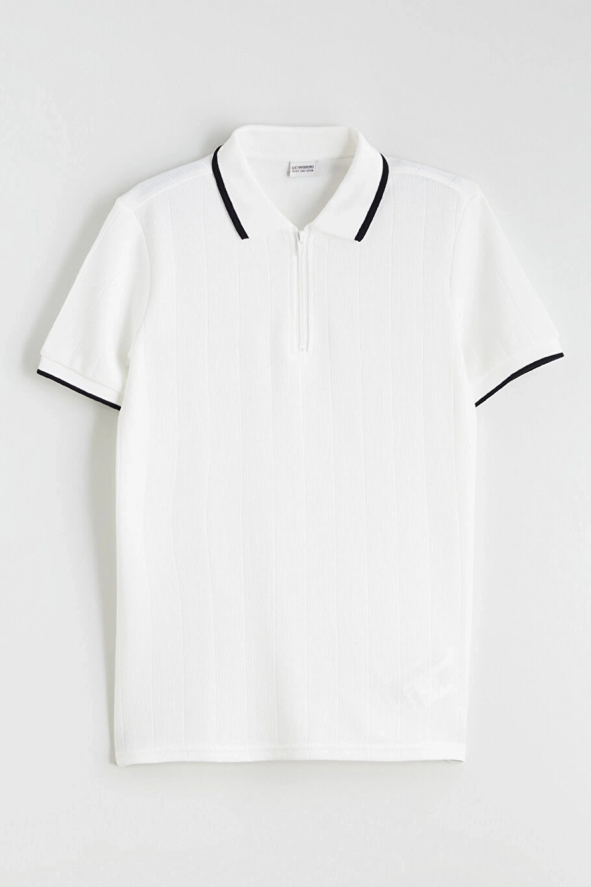 LCW Kids Ekru Dokulu Erkek Çocuk Polo Yaka Tişört