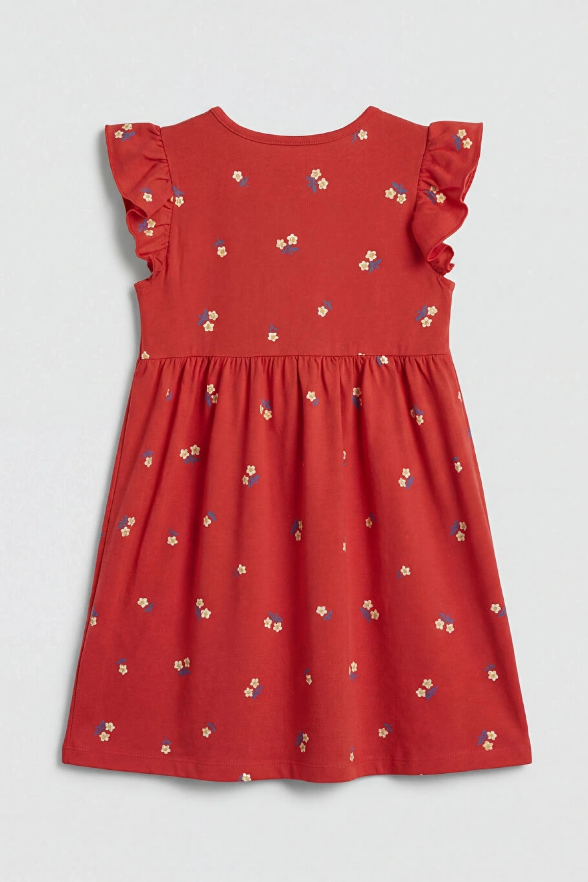 LCW Kids Kırmızı Çiçek Desenli Kız Çocuk Elbise