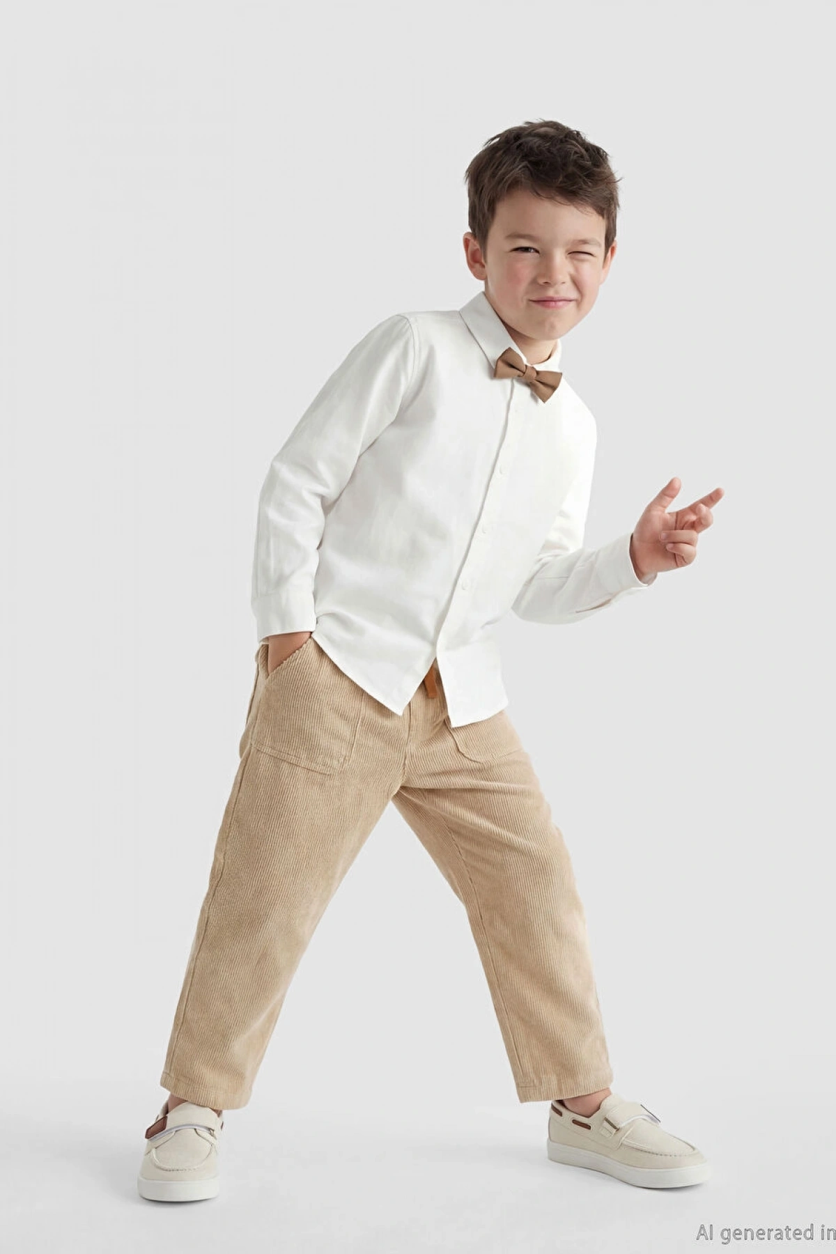 LCW Kids Kahverengi Keten Görünümlü Erkek Çocuk Pantolon