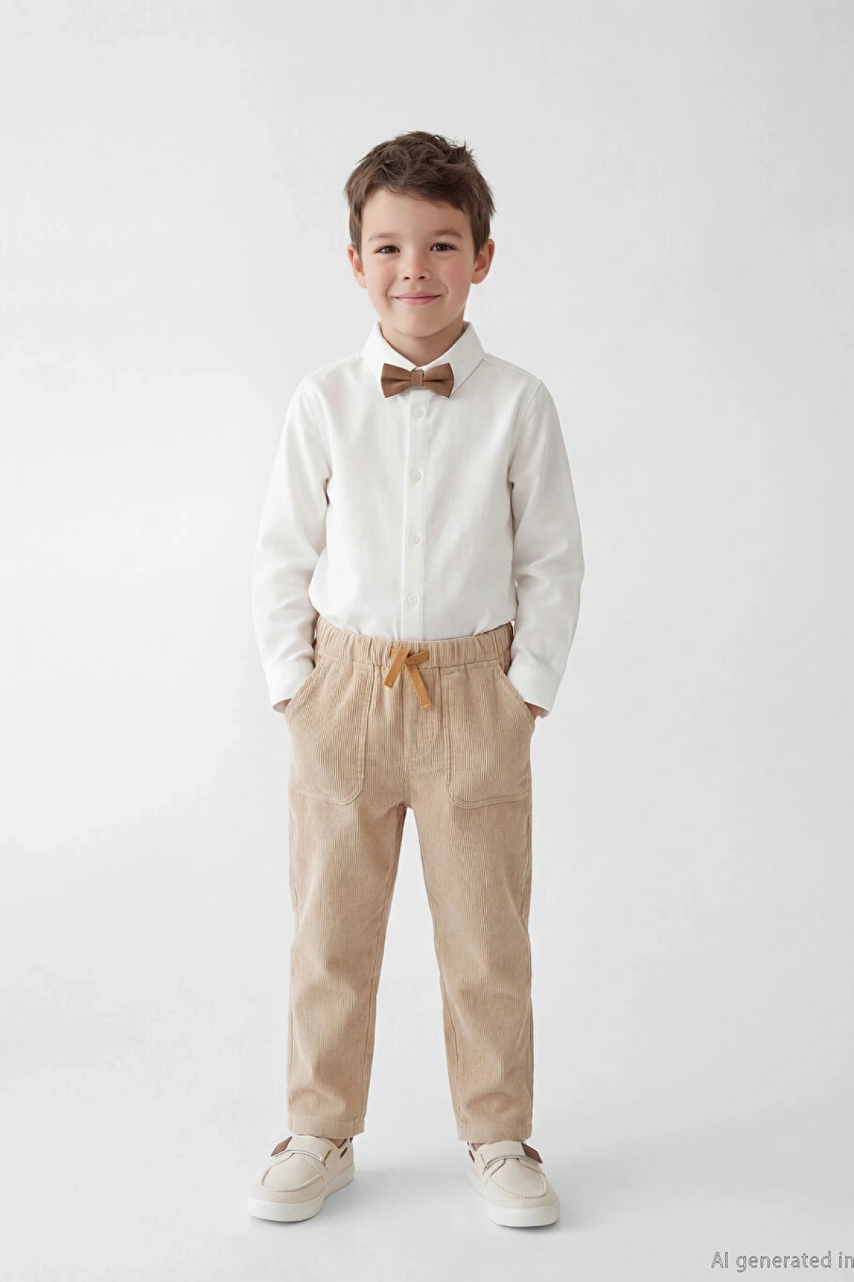 LCW Kids Kahverengi Keten Görünümlü Erkek Çocuk Pantolon