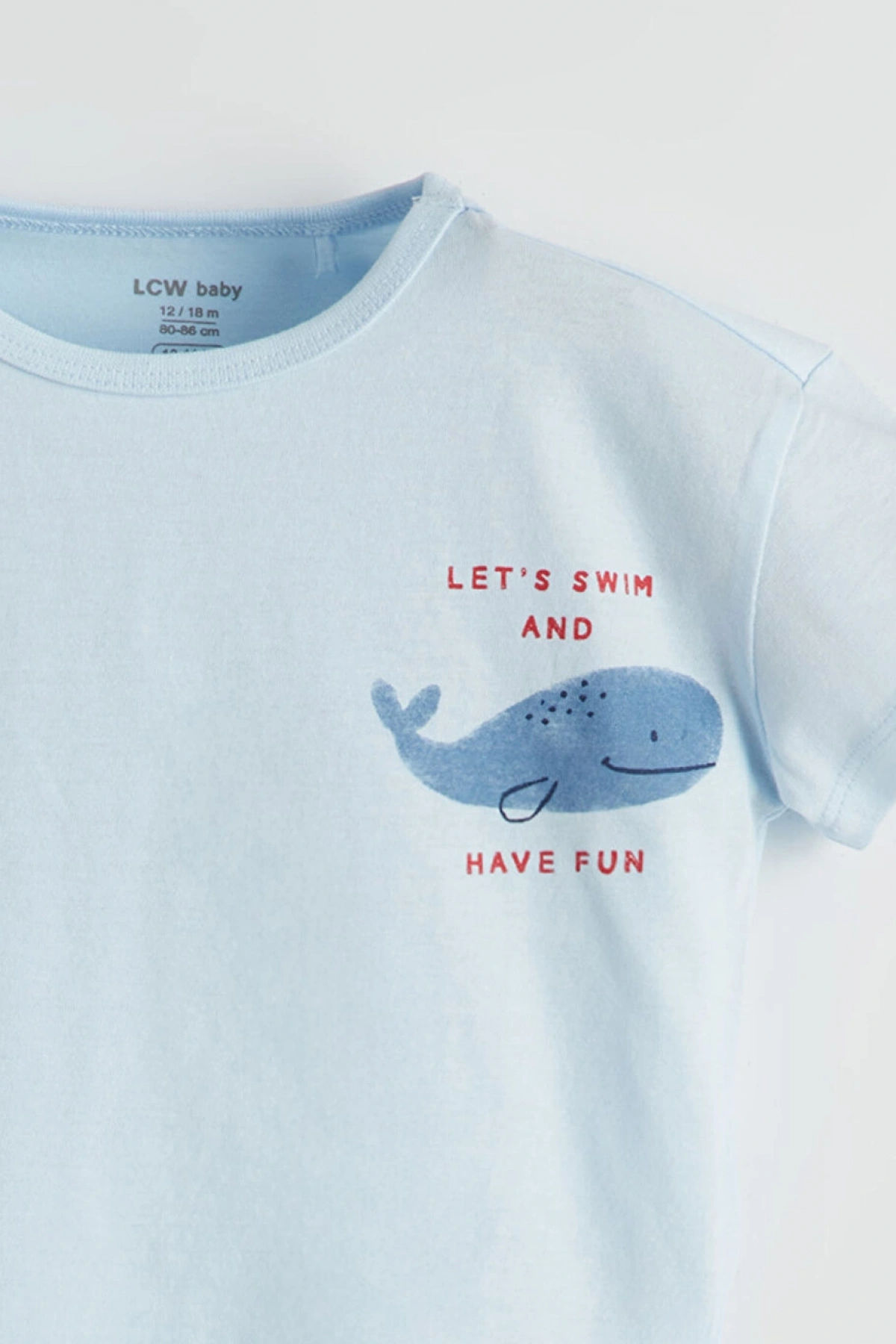 LCW baby Mavi Baskılı Erkek Bebek Şortlu Pijama Takımı