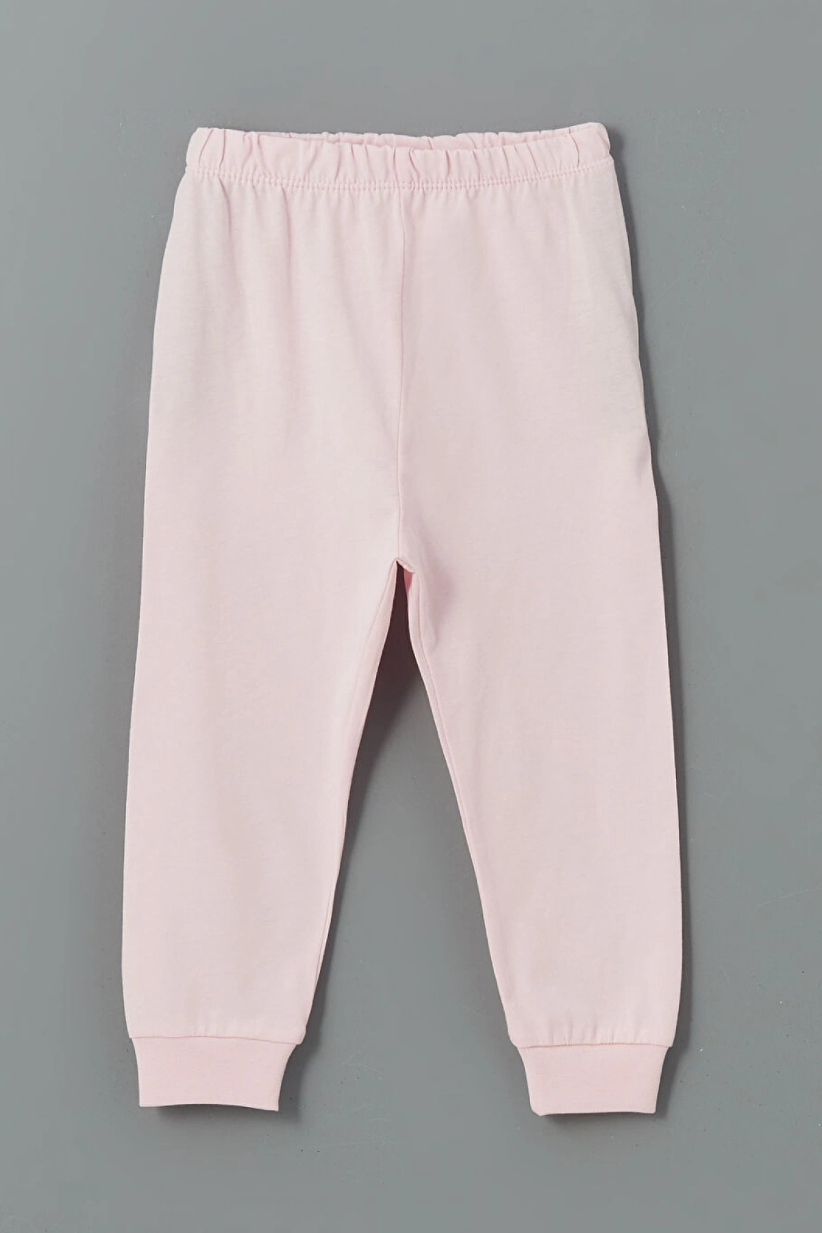 LCW baby Ekru Bisiklet Yaka Çiçekli Kız Bebek Pijama Takım 2li