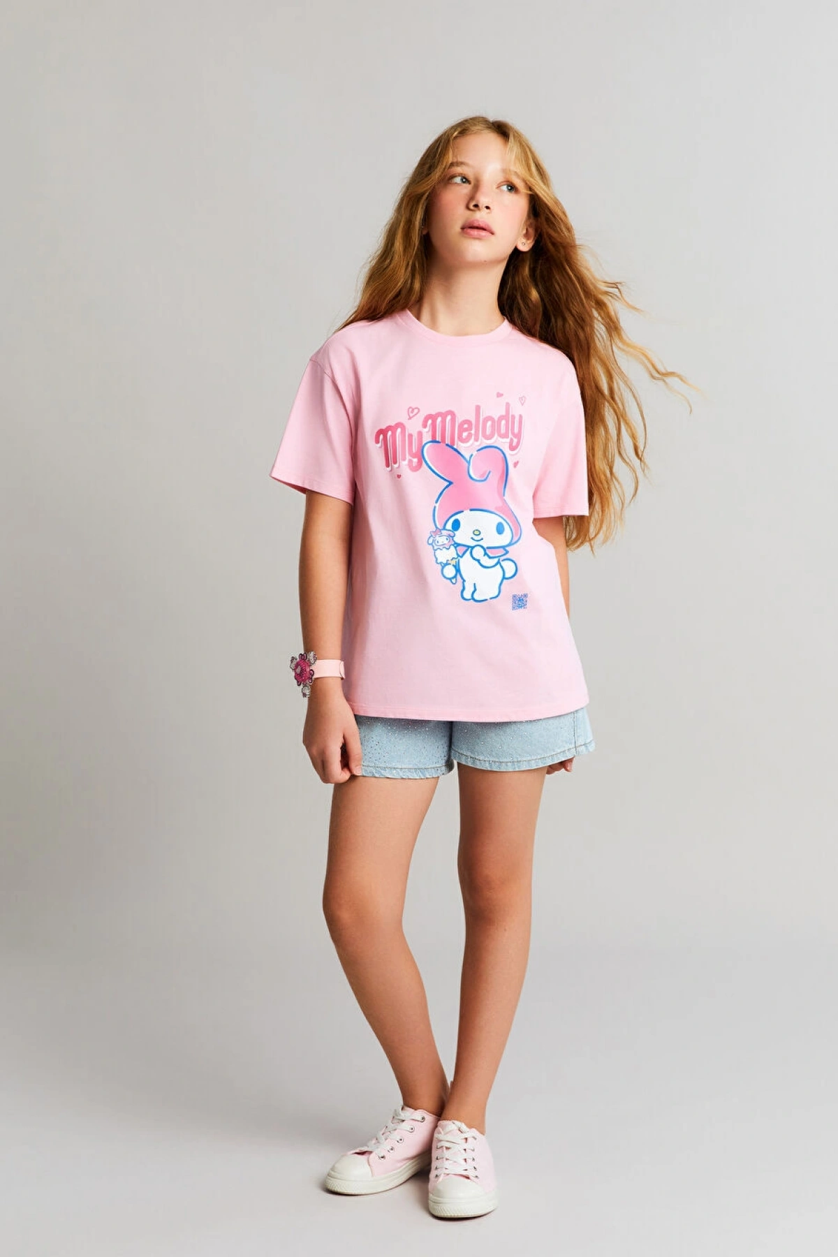 LCW Kids Mavi Taşlı Kız Çocuk Jean Şort