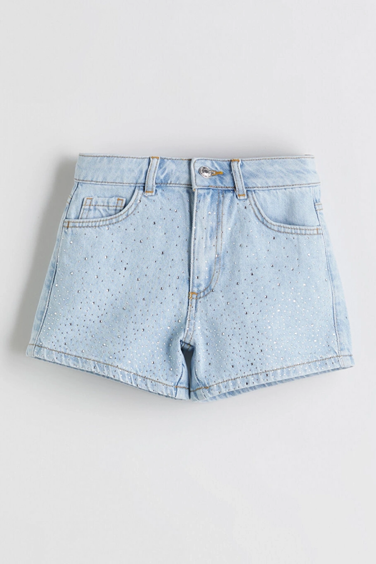 LCW Kids Mavi Taşlı Kız Çocuk Jean Şort