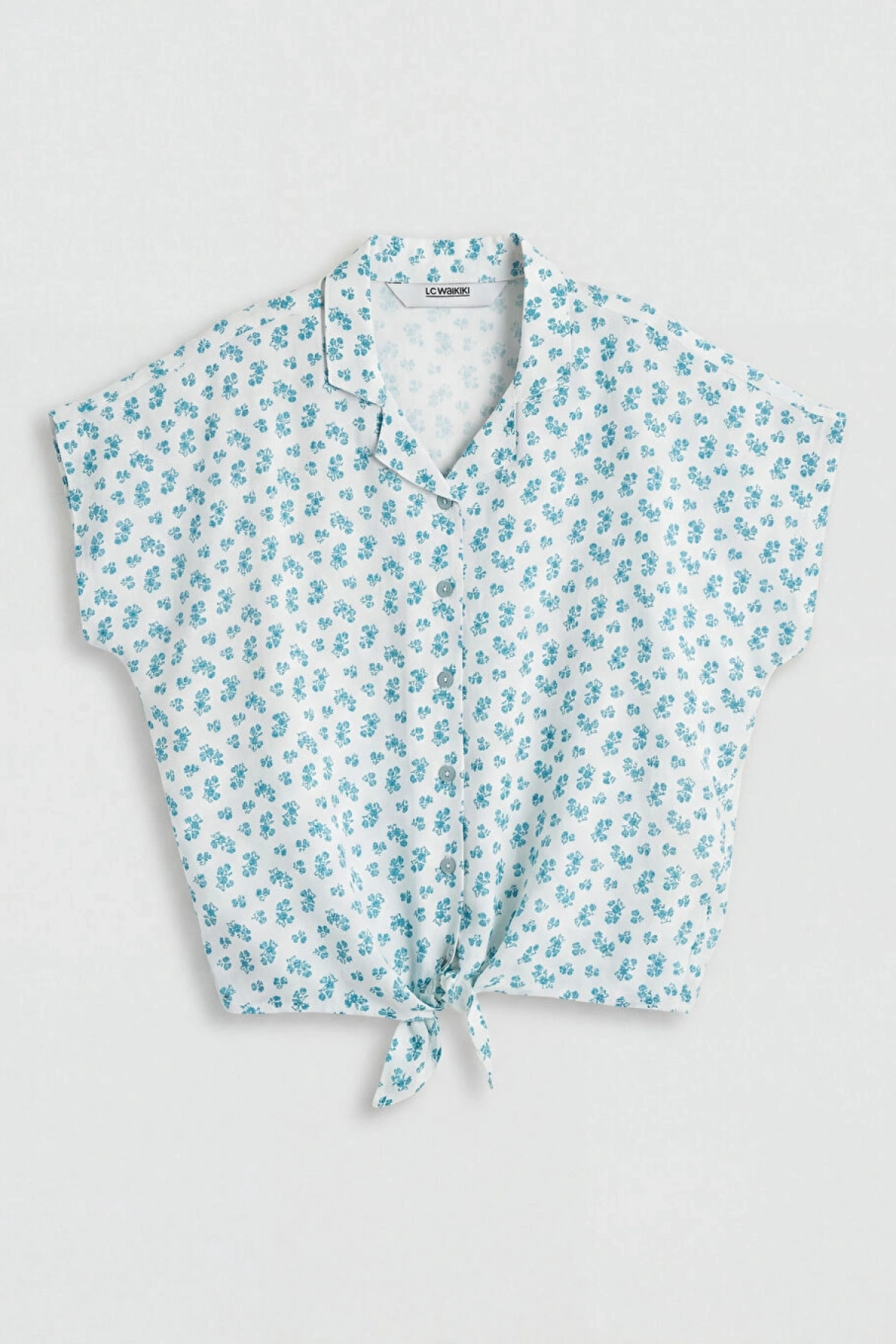 LCW Kids Yeşil Çiçekli Kız Çocuk Gömlek