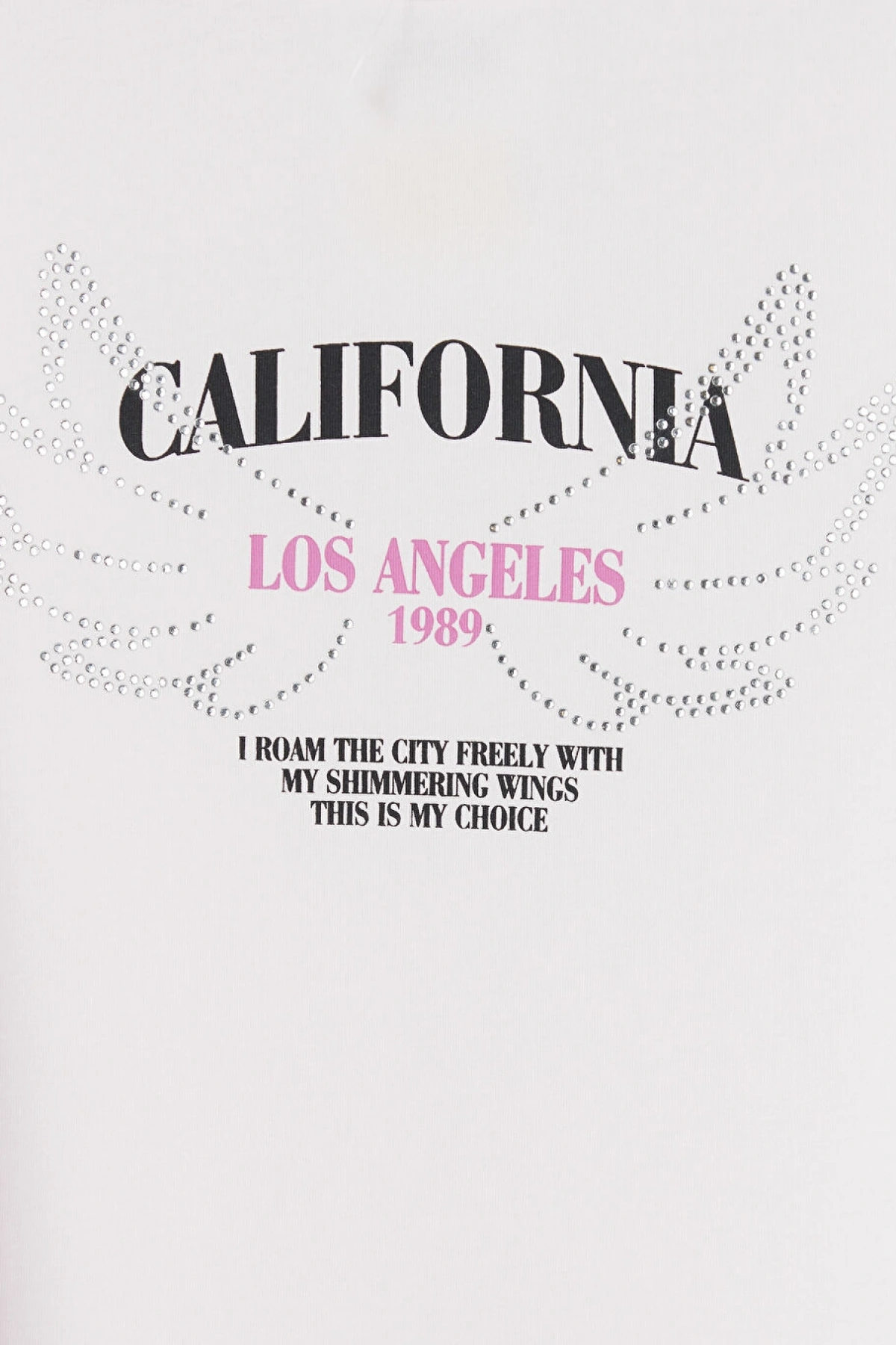 LCW Kids Pembe Taşlı California Baskılı Kız Çocuk Tişört