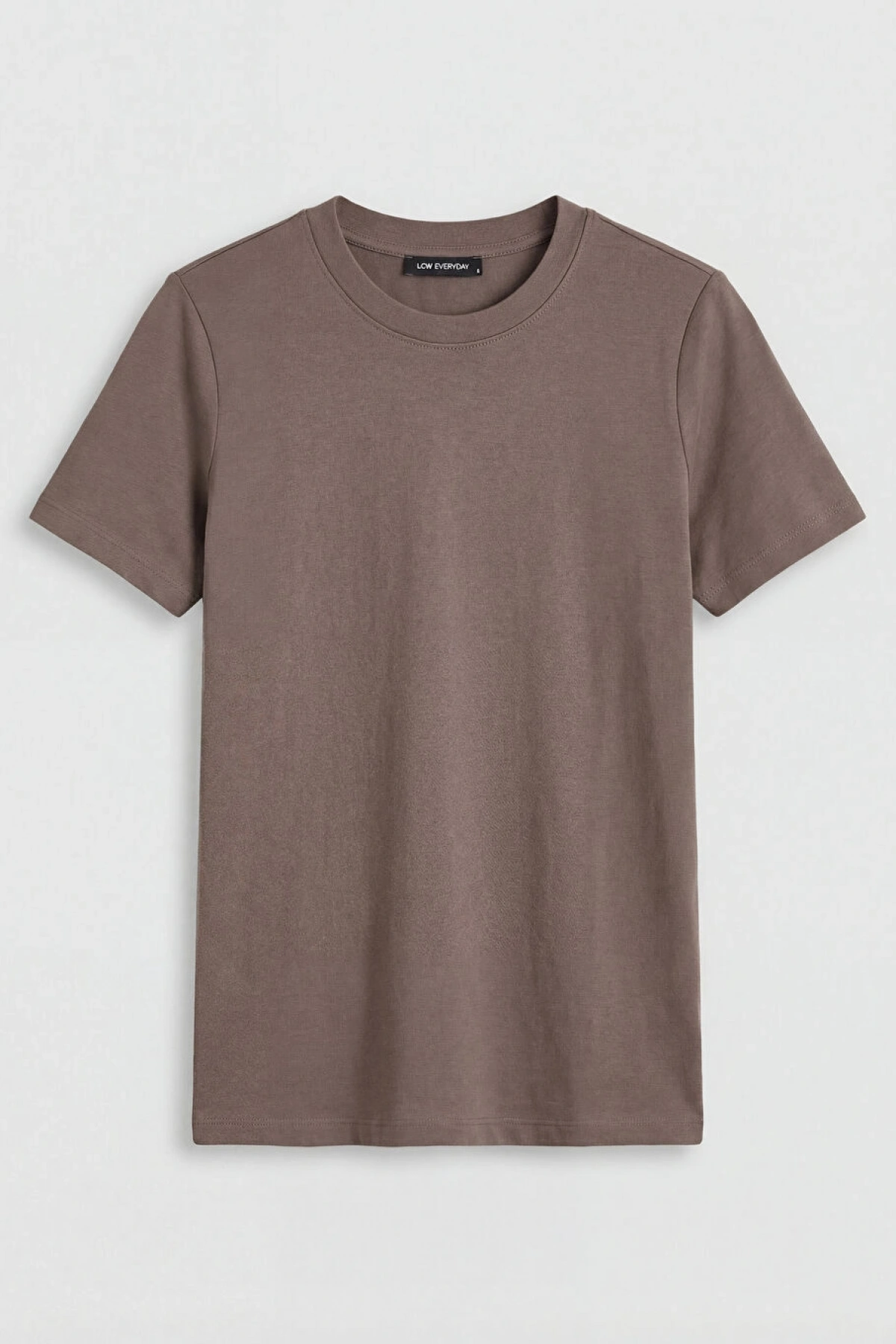 LCW EVERYDAY Kahverengi Bisiklet Yaka Kadın Tişört