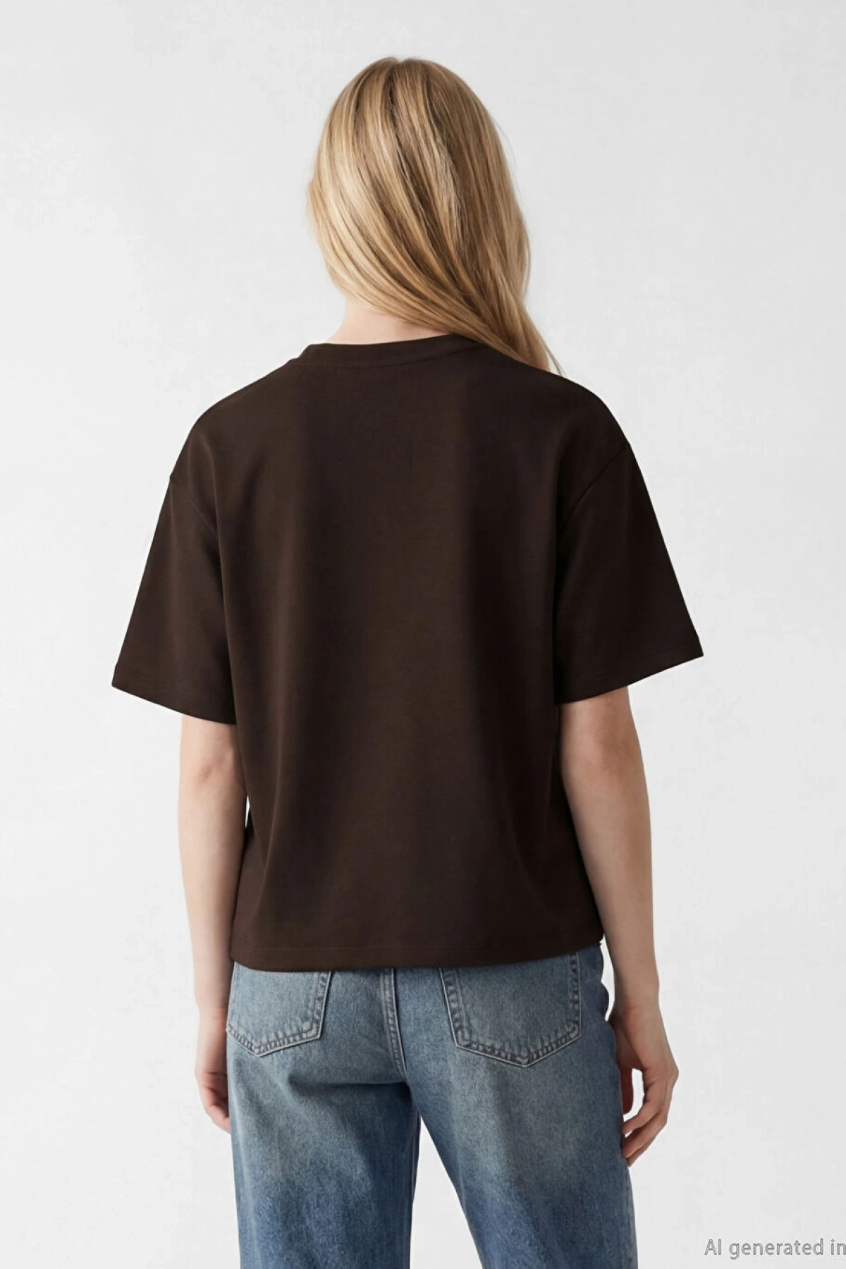 XSIDE Kahverengi Los Angeles Baskılı Soft Touch Kadın Tişört