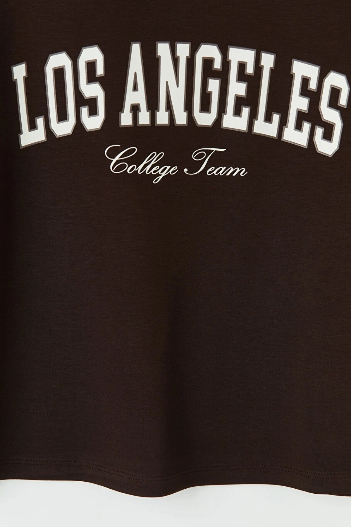 XSIDE Kahverengi Los Angeles Baskılı Soft Touch Kadın Tişört