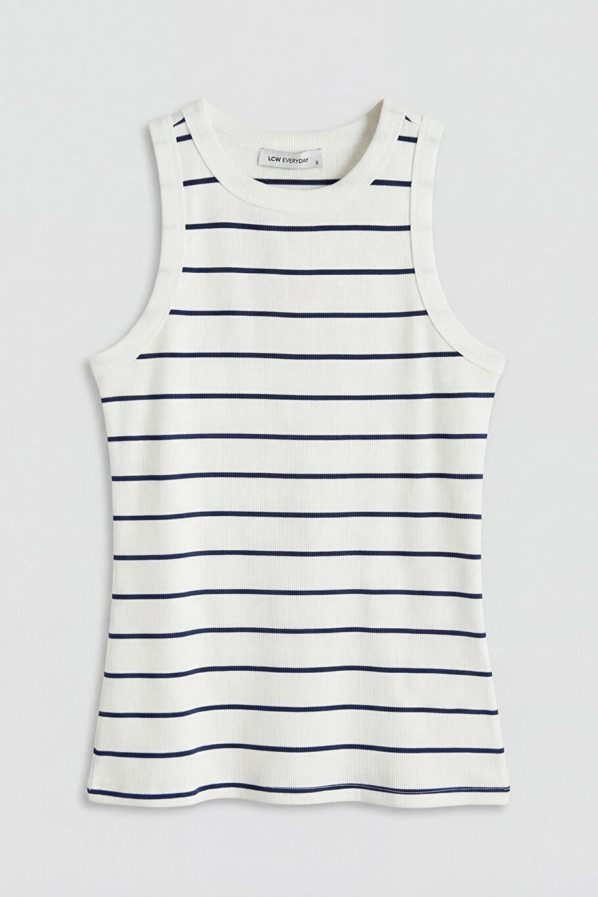 LCW EVERYDAY Lacivert Bisiklet Yaka Çizgili Kadın Atlet