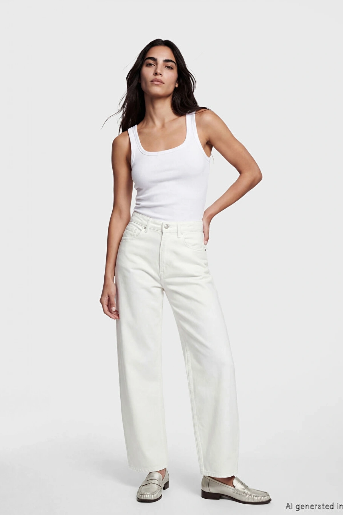 LCW Vision Beyaz Kare Yaka Kadın Atlet