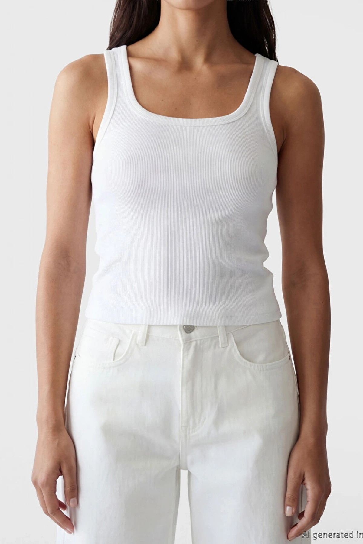 LCW Vision Beyaz Kare Yaka Kadın Atlet