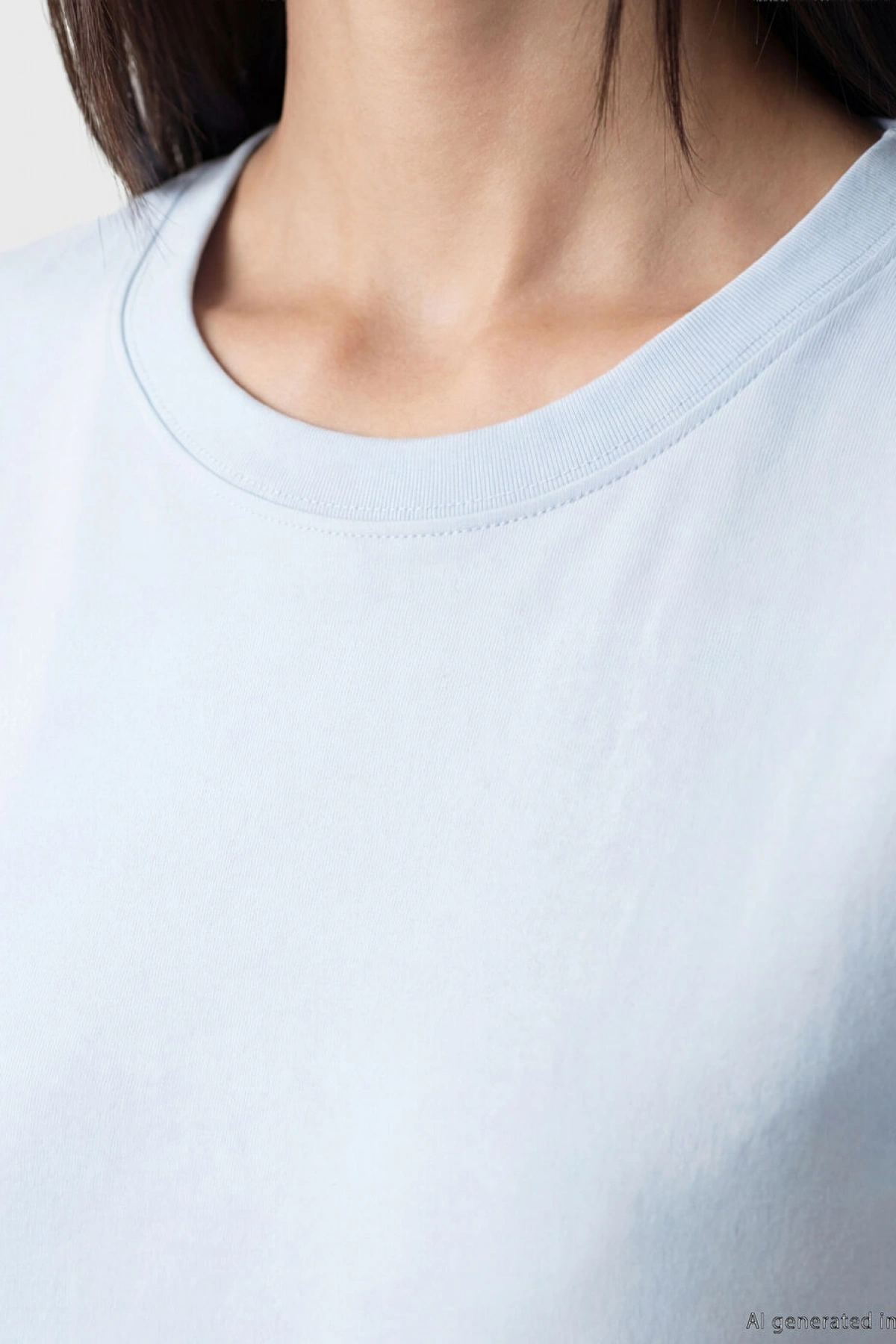 LCW EVERYDAY Mavi Bisiklet Yaka Kadın Tişört