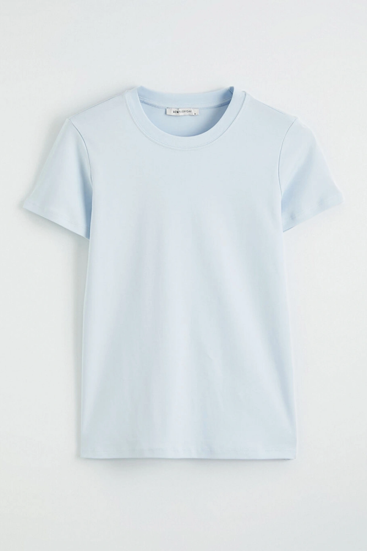 LCW EVERYDAY Mavi Bisiklet Yaka Kadın Tişört