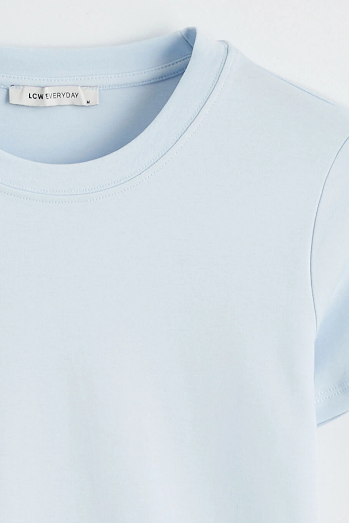 LCW EVERYDAY Mavi Bisiklet Yaka Kadın Tişört