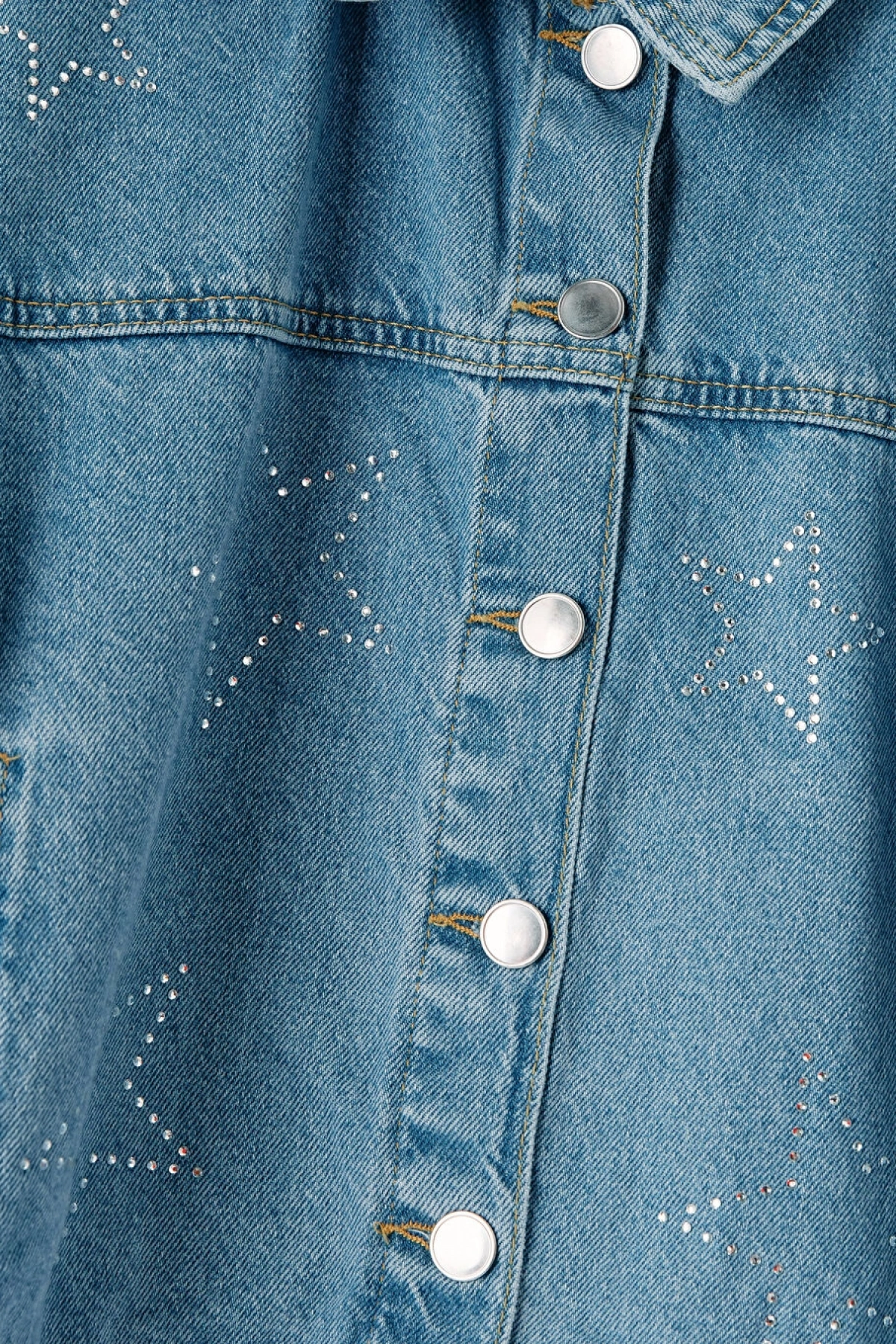 LCW Kids Mavi Taşlı Kız Çocuk Jean Ceket