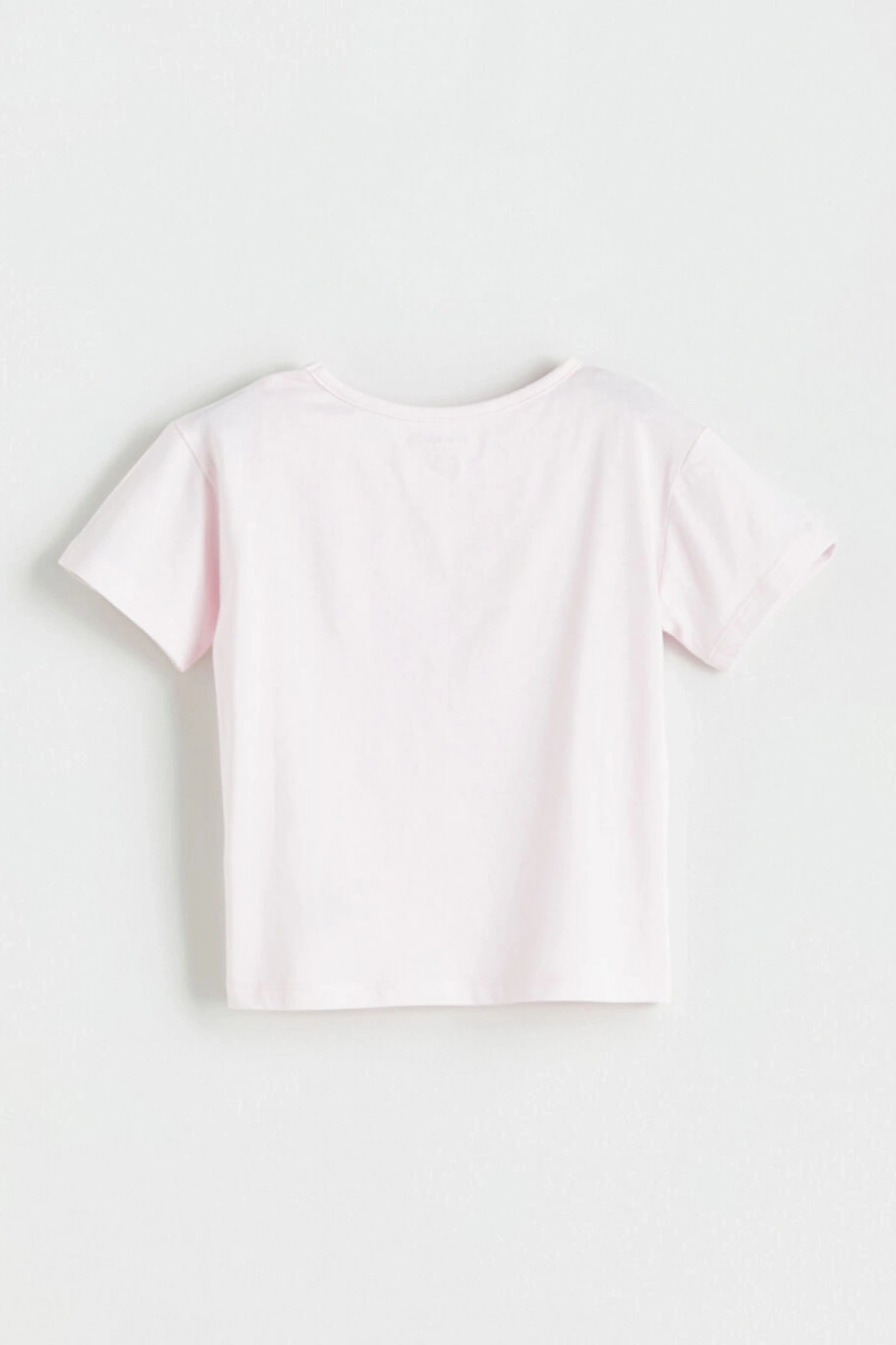 LCW baby Pembe Bisiklet Yaka Baskılı Kız Bebek Tişört Ve Şort 2li