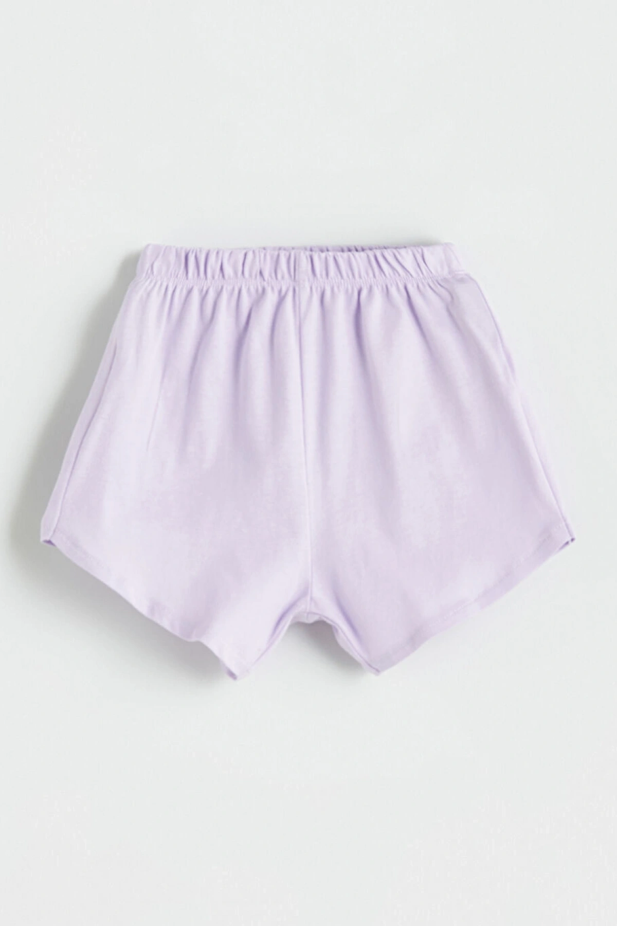 LCW baby Pembe Bisiklet Yaka Baskılı Kız Bebek Tişört Ve Şort 2li