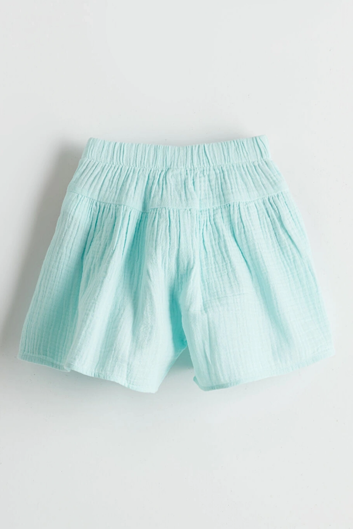 LCW Kids Turkuaz Beli Lastikli Basic Müslin Kız Çocuk Şort