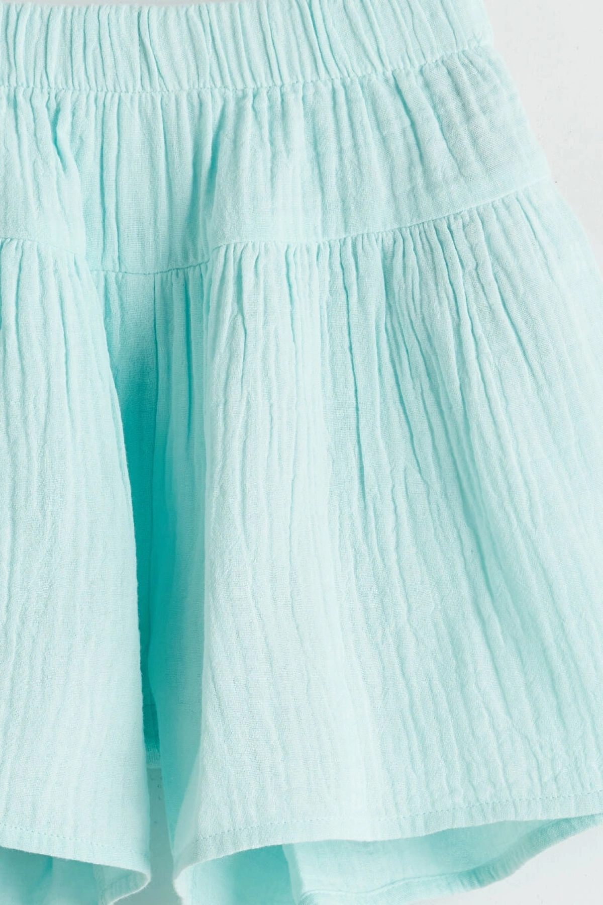 LCW Kids Turkuaz Beli Lastikli Basic Müslin Kız Çocuk Şort