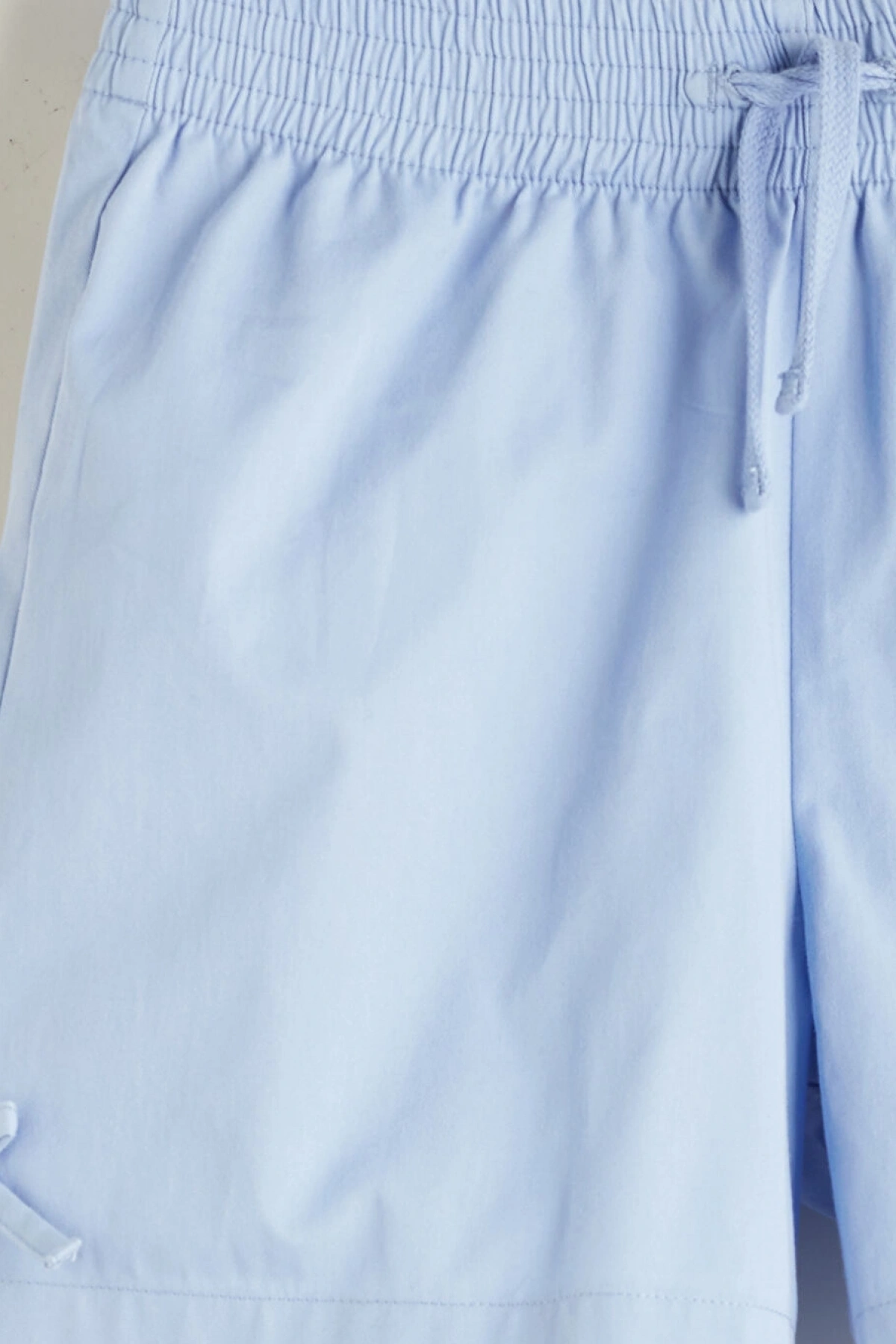 LCW Kids Mavi Beli Lastikli Fiyonk Detaylı Kız Çocuk Şort