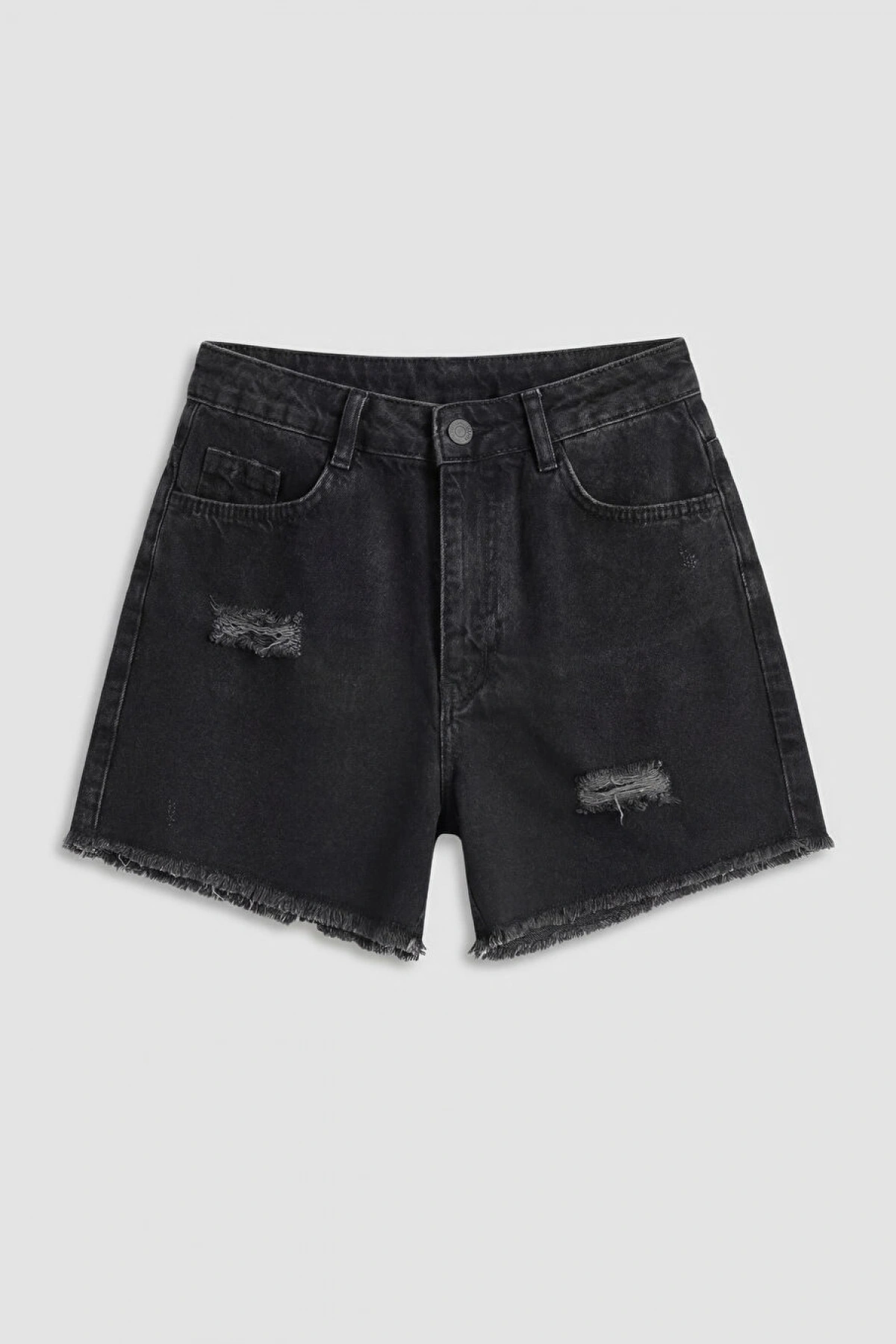 LCW Kids Siyah Yırtık Detaylı Kız Çocuk Jean Şort