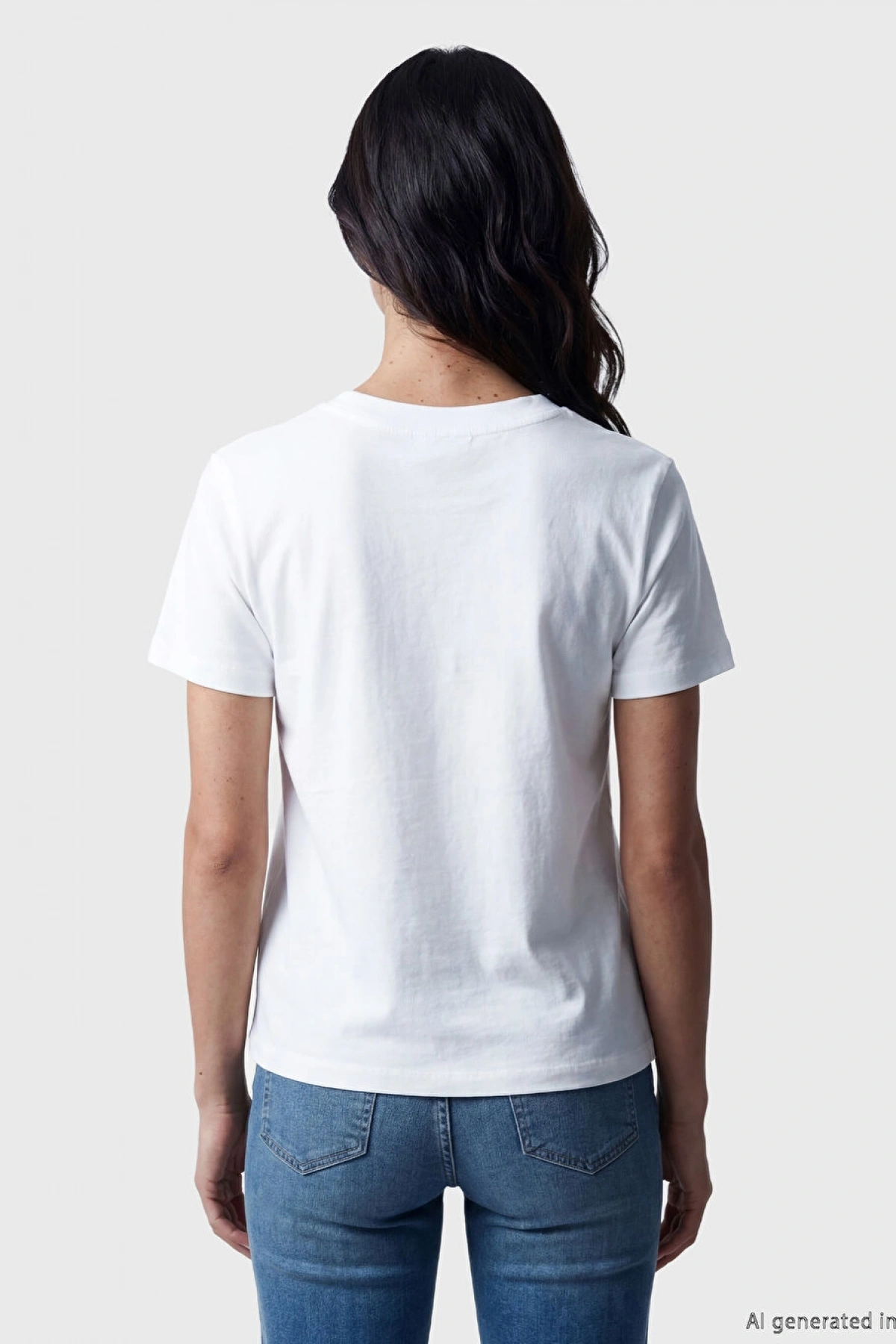 LCW Vision Ekru Bisiklet Yaka Baskılı Kadın Tişört