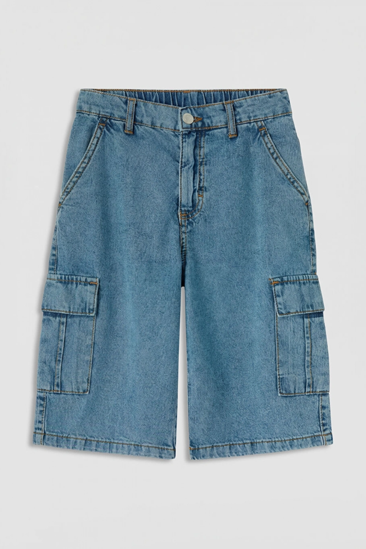 LCW Kids Indigo Erkek Çocuk Kargo Jean Şort