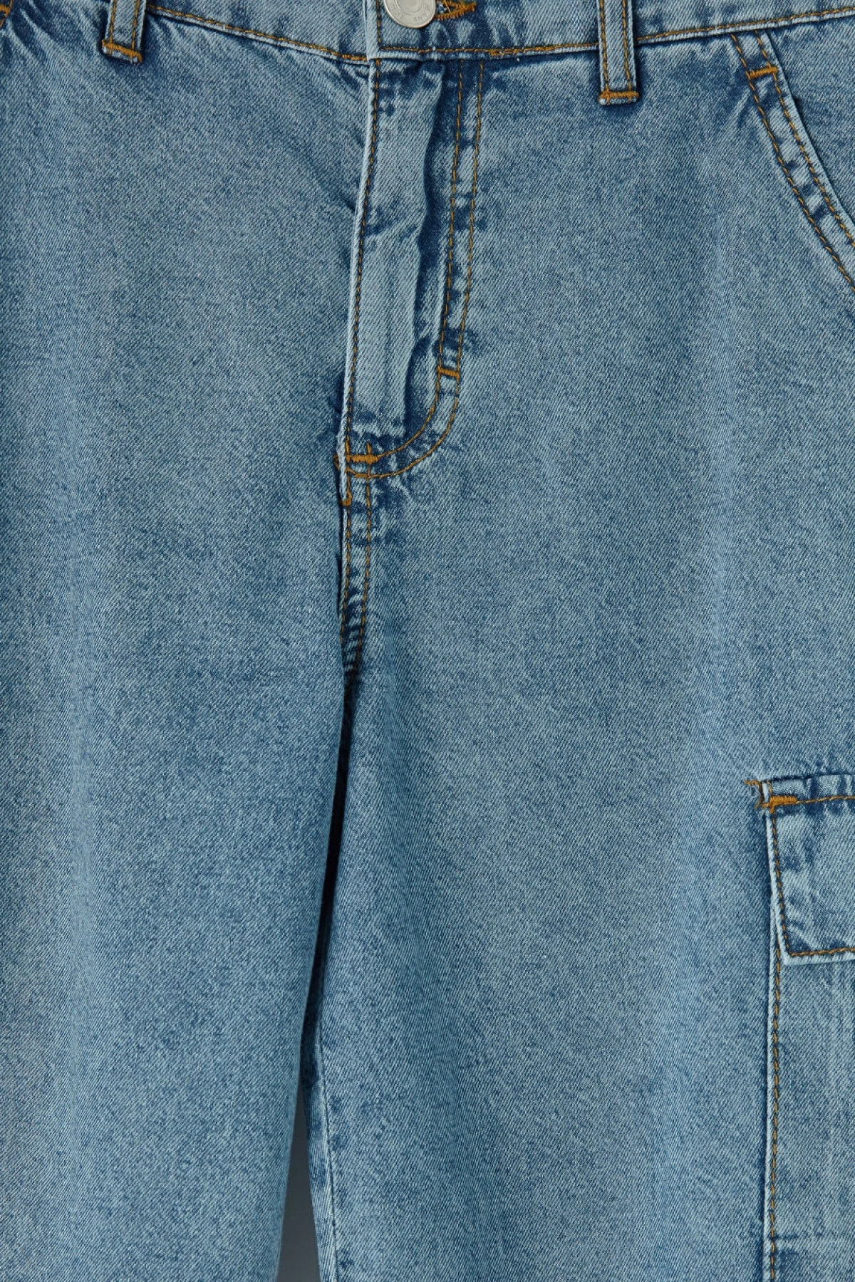 LCW Kids Indigo Erkek Çocuk Kargo Jean Şort