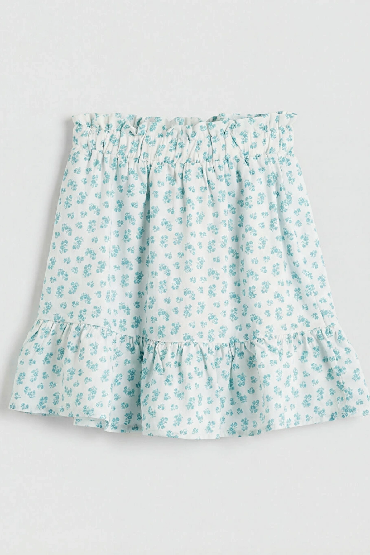 LCW Kids Yeşil Beli Lastikli Kız Çocuk Çiçekli Etek