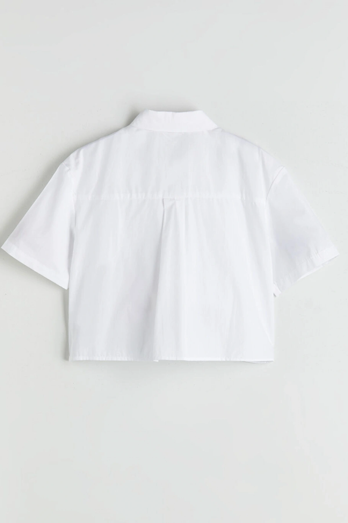 LCW Kids Beyaz Çiçekli Kız Çocuk Crop Gömlek