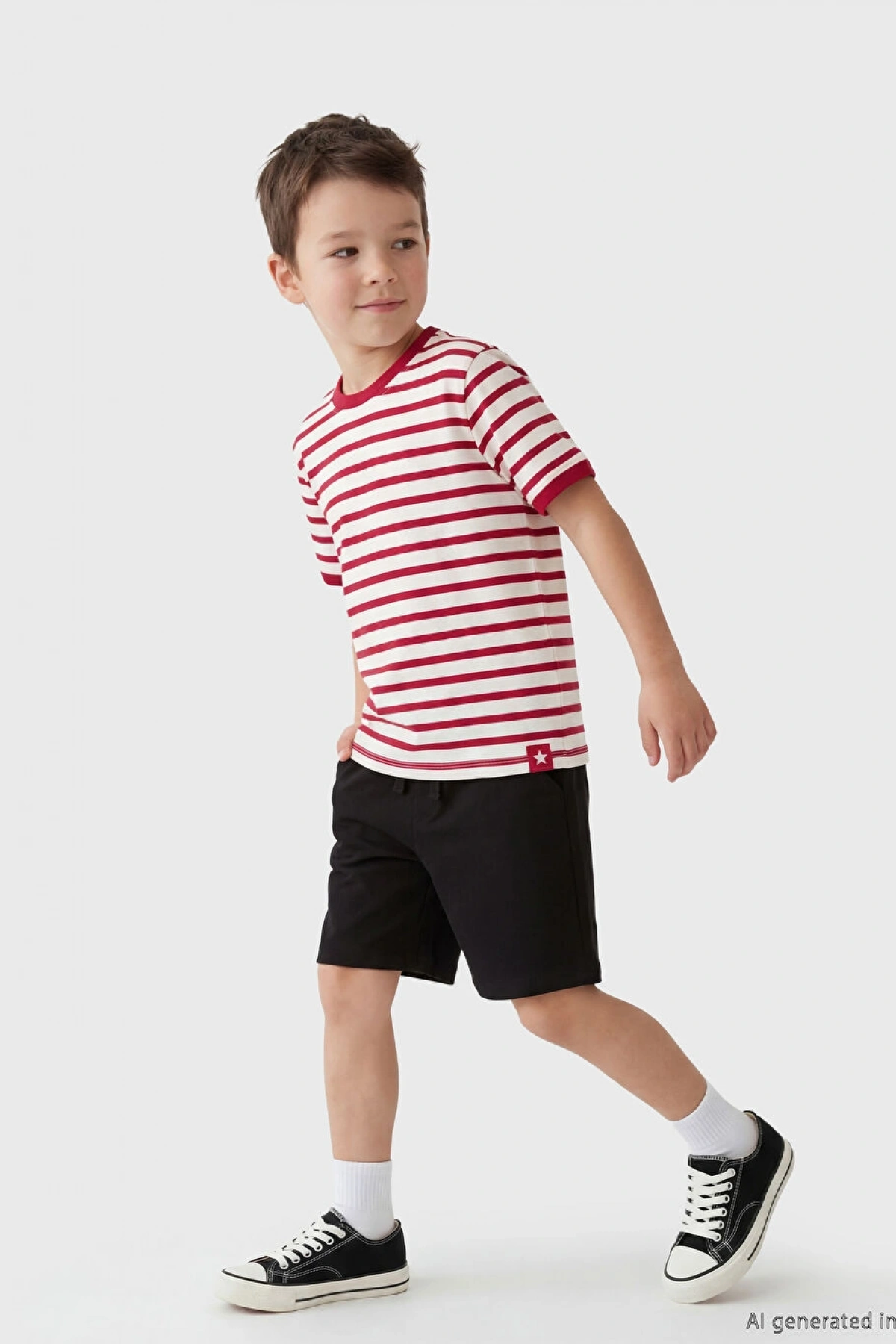 LCW Kids Siyah Beli Lastikli Erkek Çocuk Şort