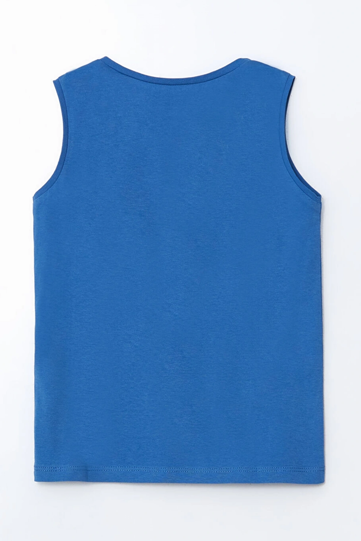 LCW Kids Mavi Bisiklet Yaka Baby Shark Baskılı Erkek Çocuk Atlet