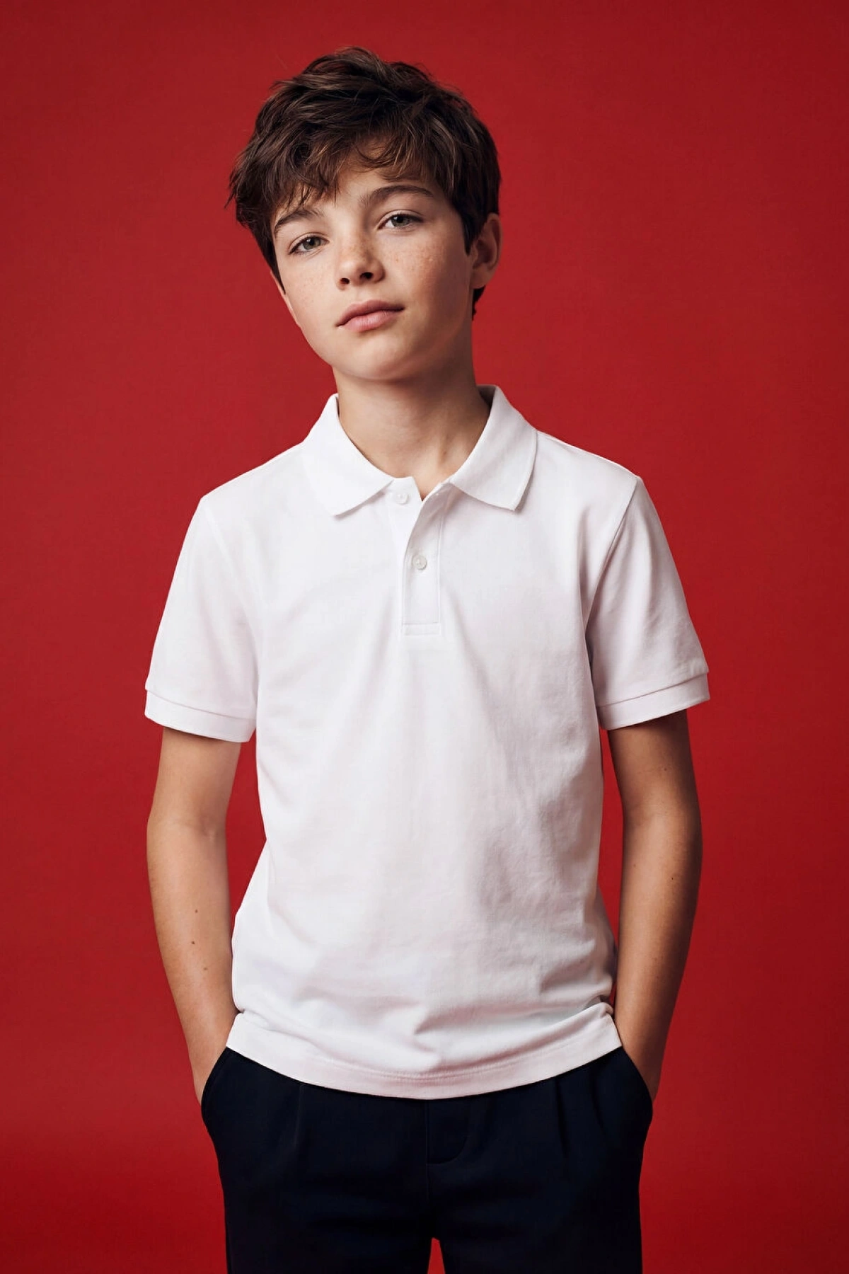 LCW Kids Beyaz Polo Yaka Erkek Çocuk Pike Tişört