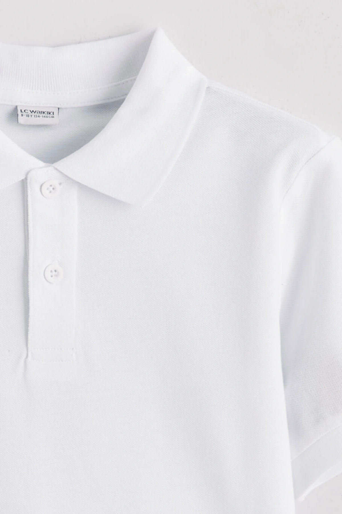 LCW Kids Beyaz Polo Yaka Erkek Çocuk Pike Tişört